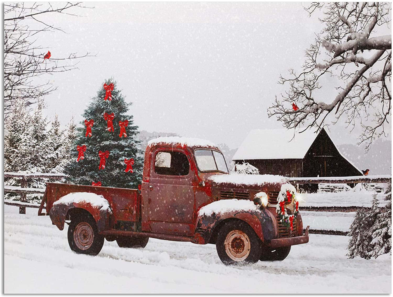 1500x1135 Download 'A Vintage Truck With a Festive Christmas Schedule' Wallpaper