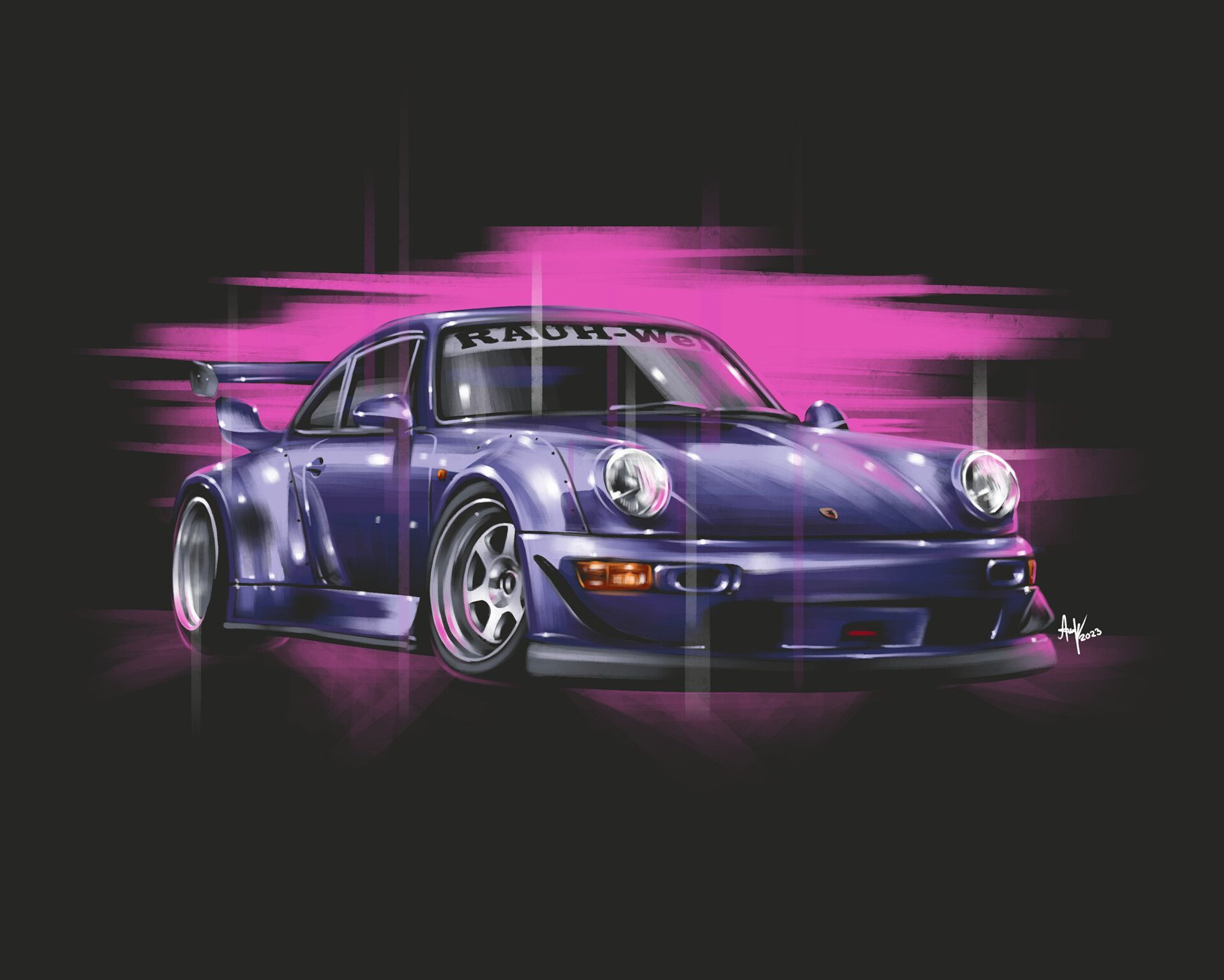 1920x1536 Porsche 911 (993) RWB Rauh Welt Begriff Digital Artwork