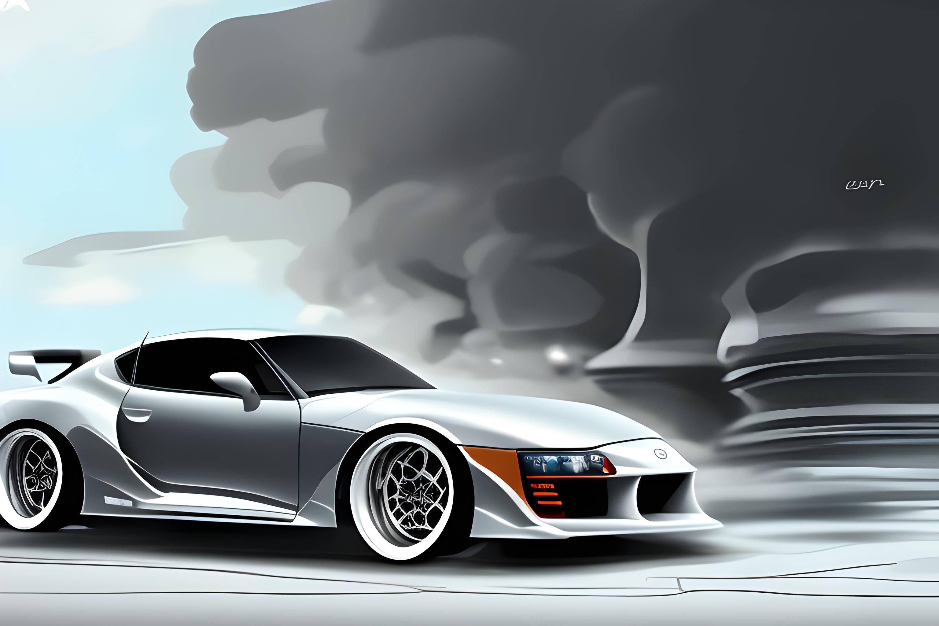 3072x2048 right side of toyota supra mk4 illustration