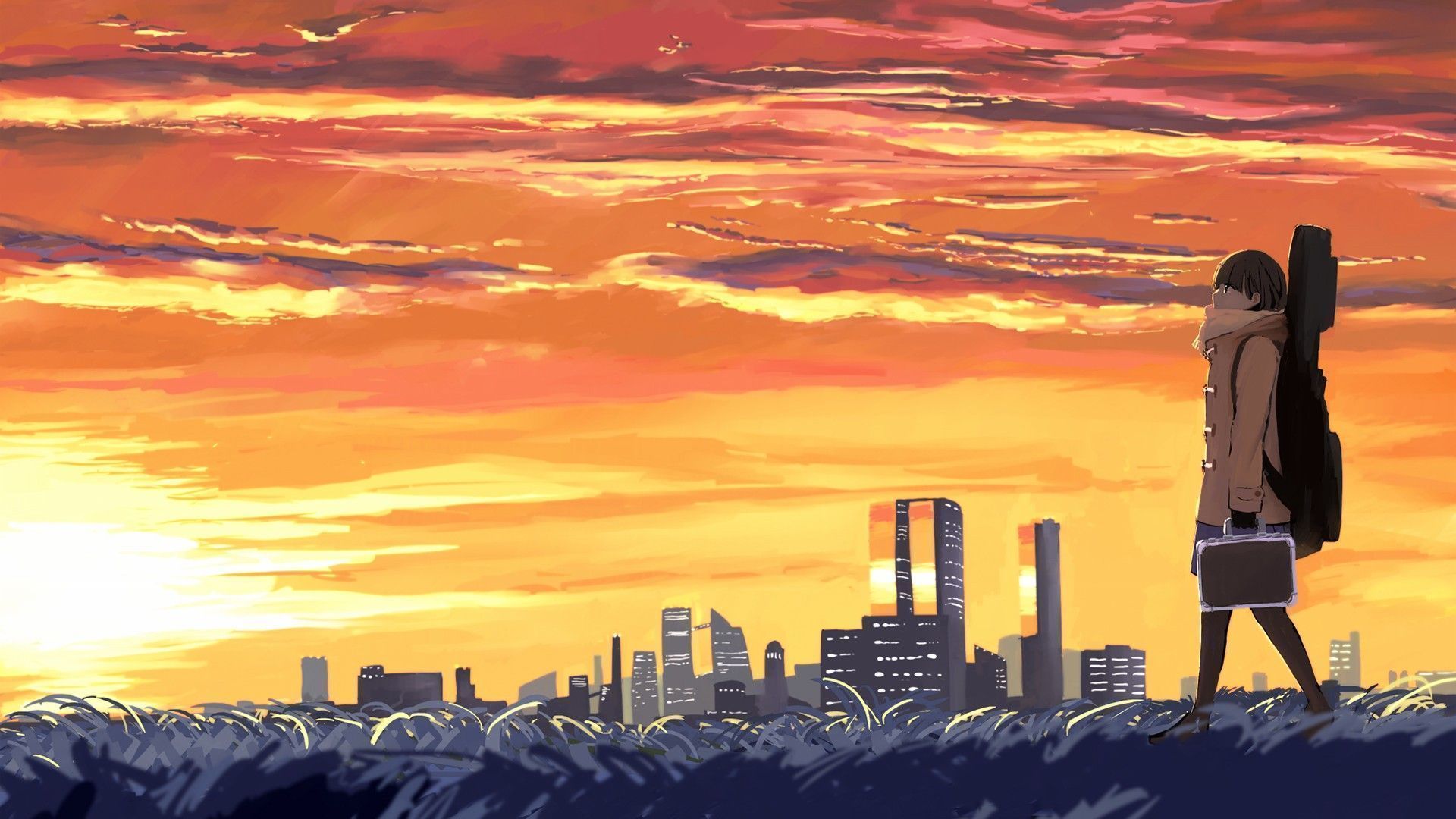 1920x1080 anime, Japan, landscape, city (1920x1080px) on