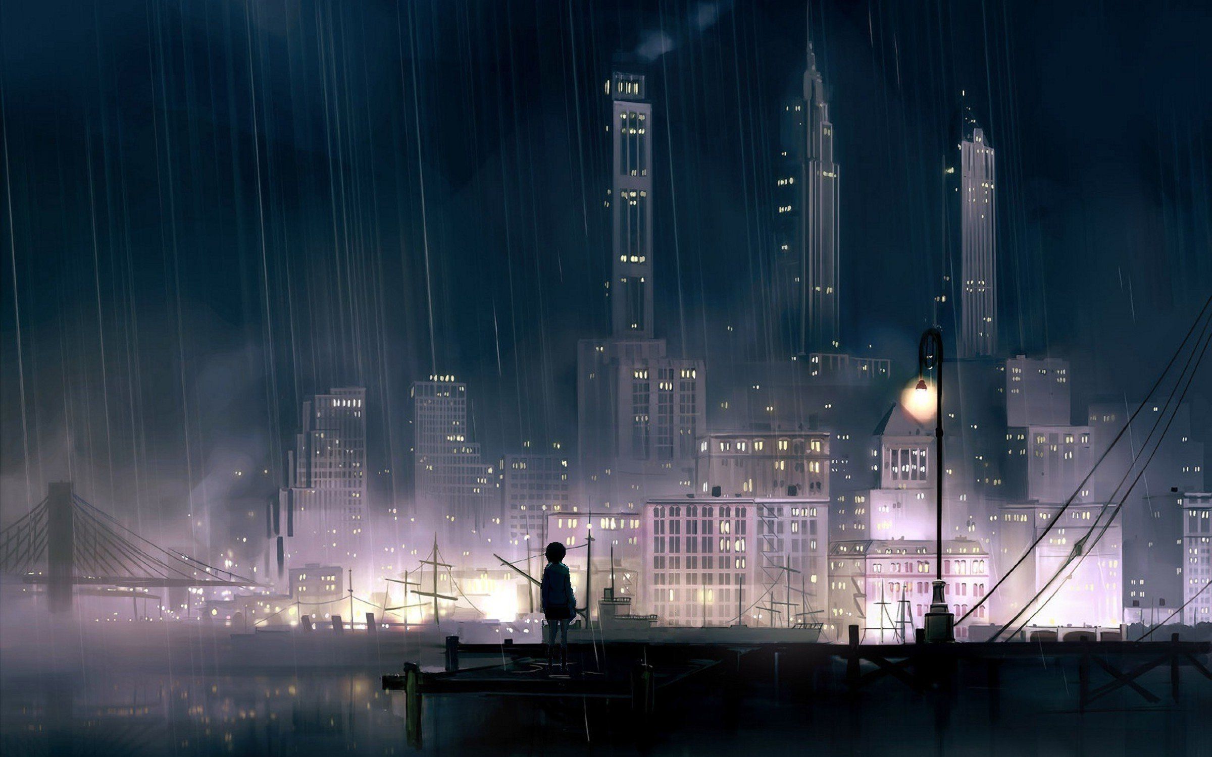 2400x1500 Anime landscape city wallpaperx1500