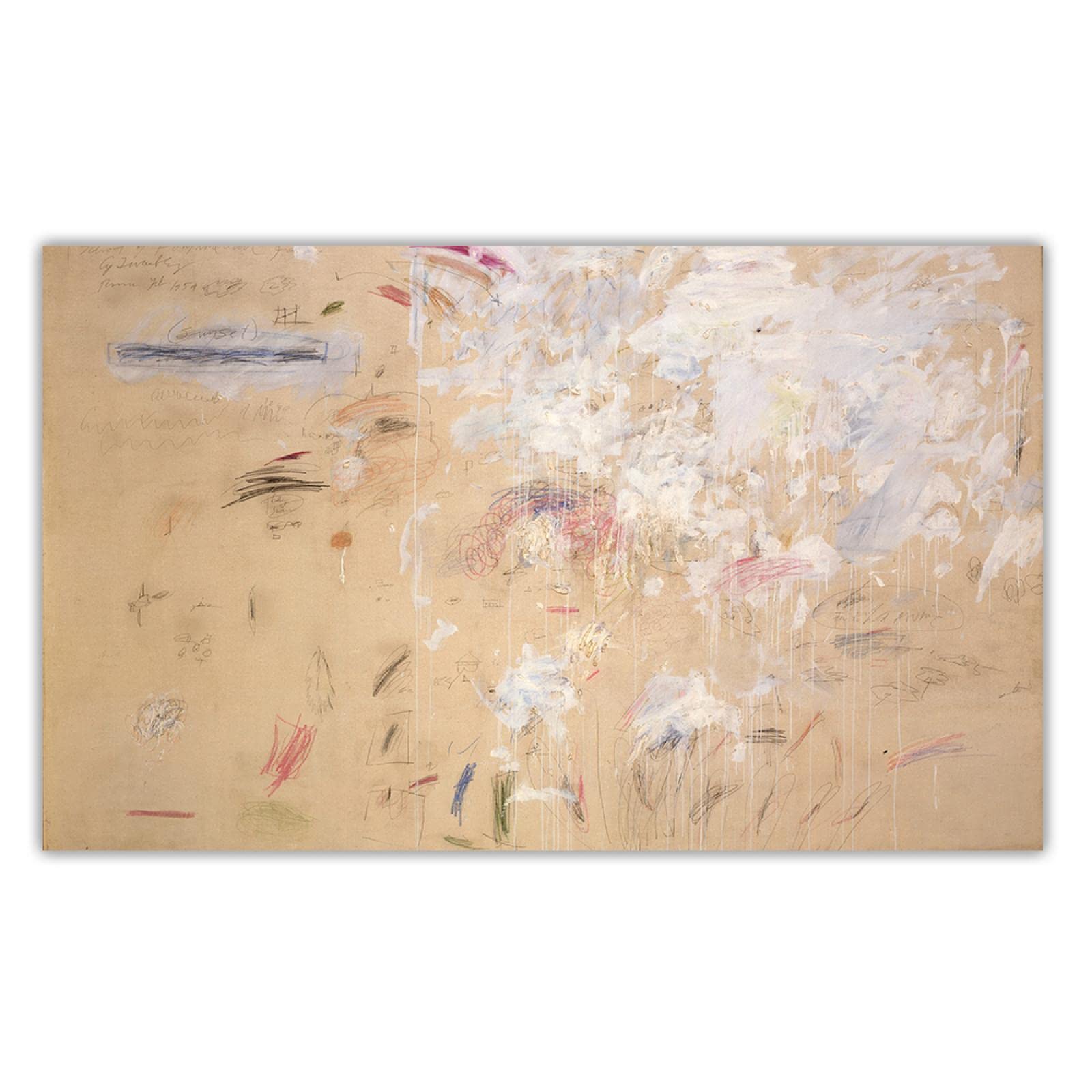1600x1600 Cy Twombly《School of Fontainebleau》Canvas Abstract Painting Artwork Aesthetic Picture Wall Art for Bedding Room Home Decor 45x80cm Innerframe: Paintings