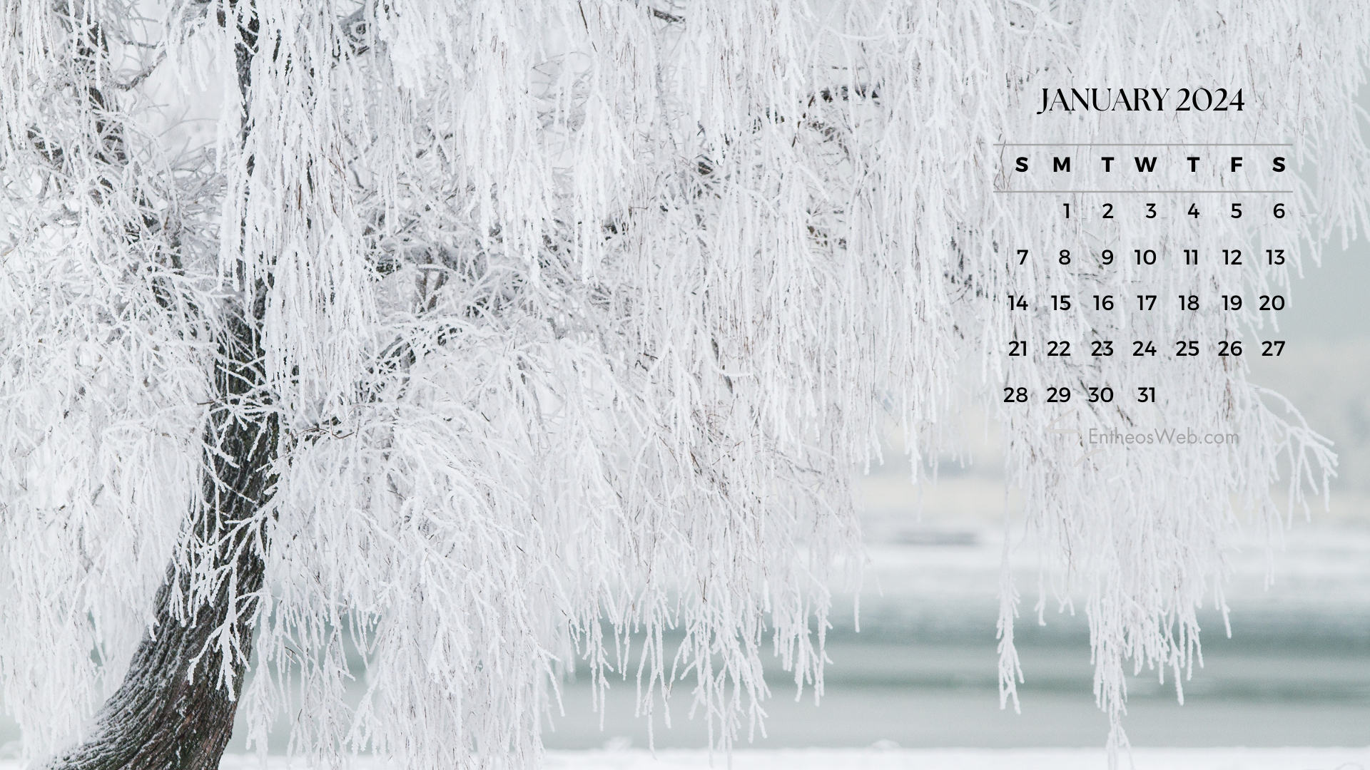 1920x1080 January 2024 Calendar Desktop Wallpaper