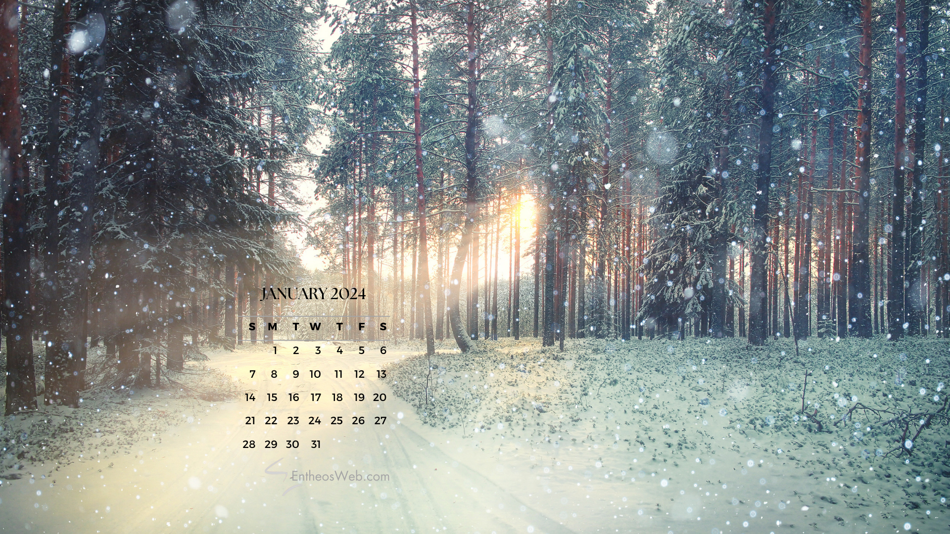 1920x1080 January 2024 Calendar Desktop Wallpaper