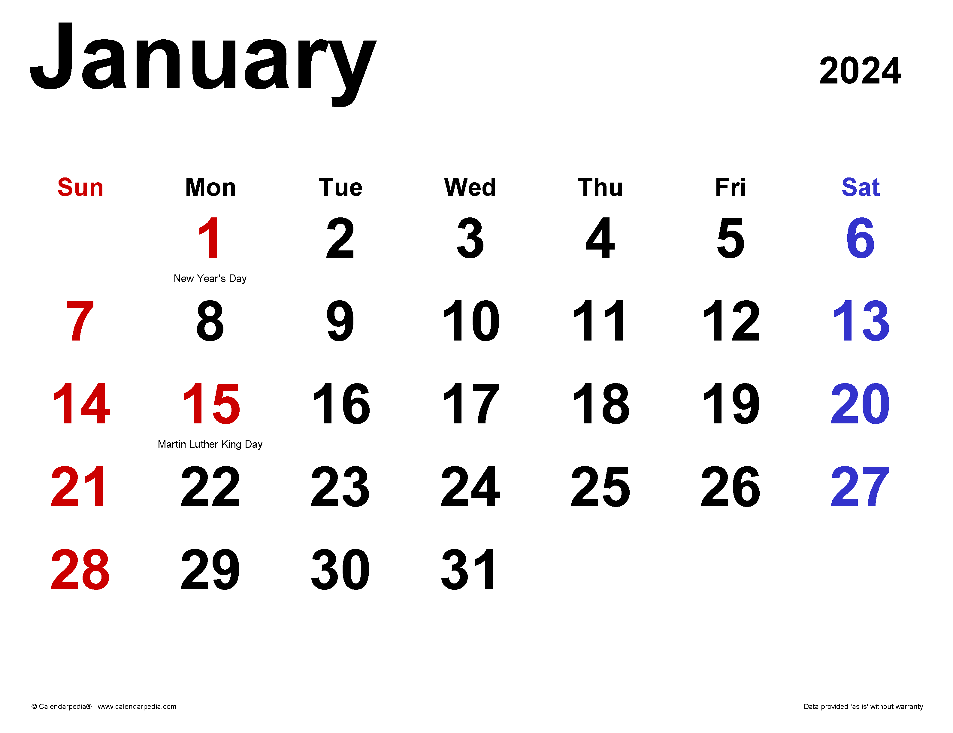 3174x2441 January 2024 Calendar. Templates for Word, Excel