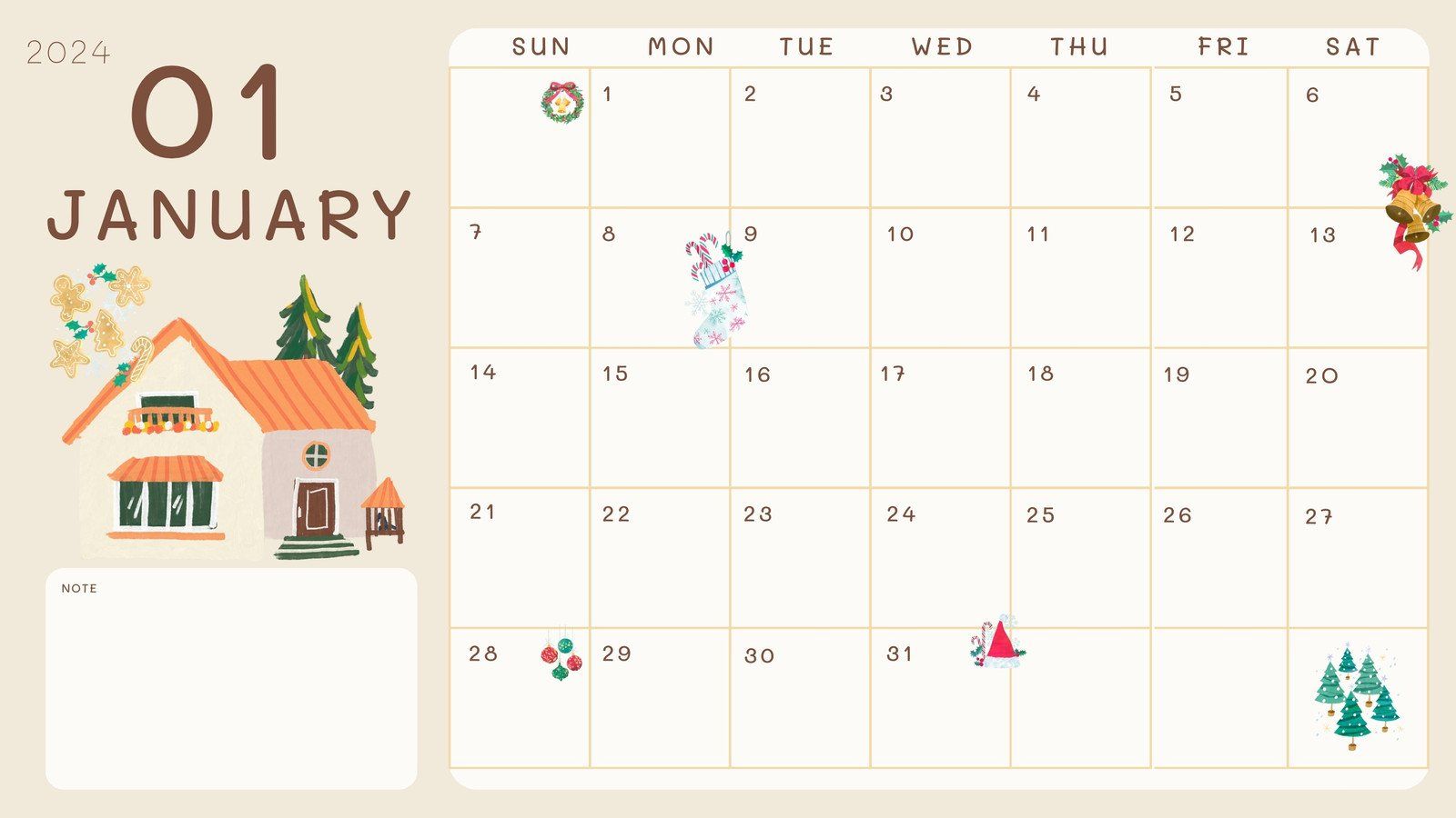 1600x900 Cartoon Calendar Templates Online