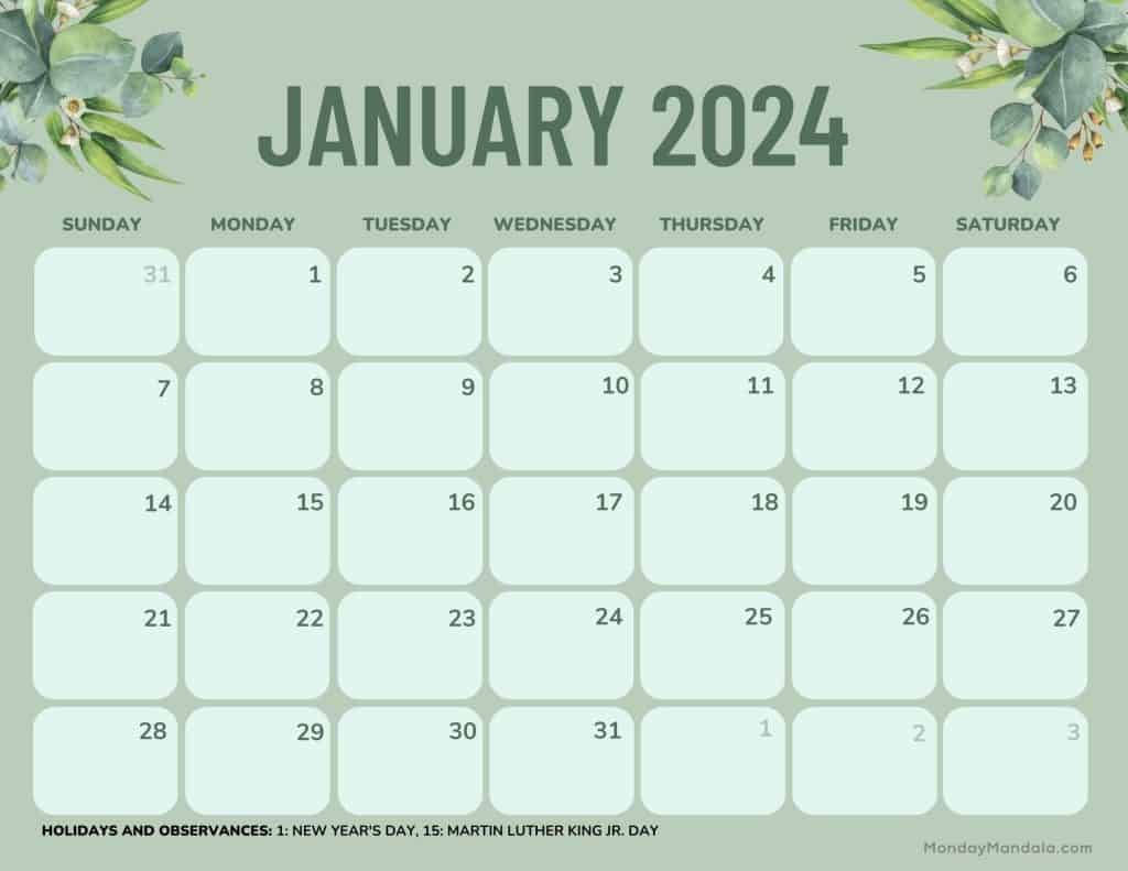 1024x791 January 2024 Calendars (Free PDF Printables)