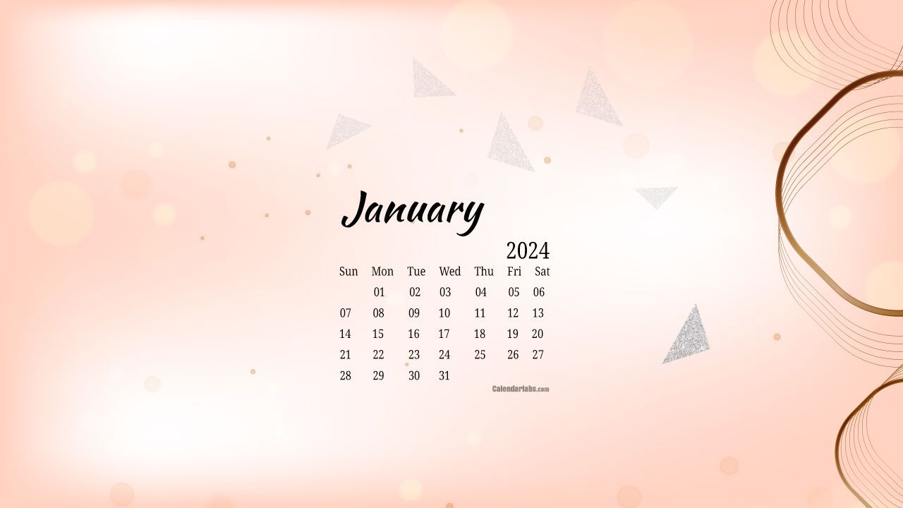 1280x720 January 2024 Desktop Wallpaper Calendar