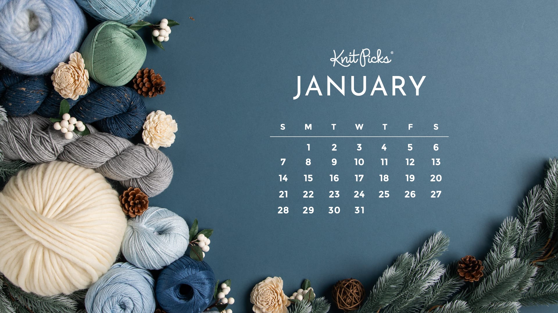 1920x1079 Free Downloadable January 2024 Calendar Knit Picks Staff Knitting Blog