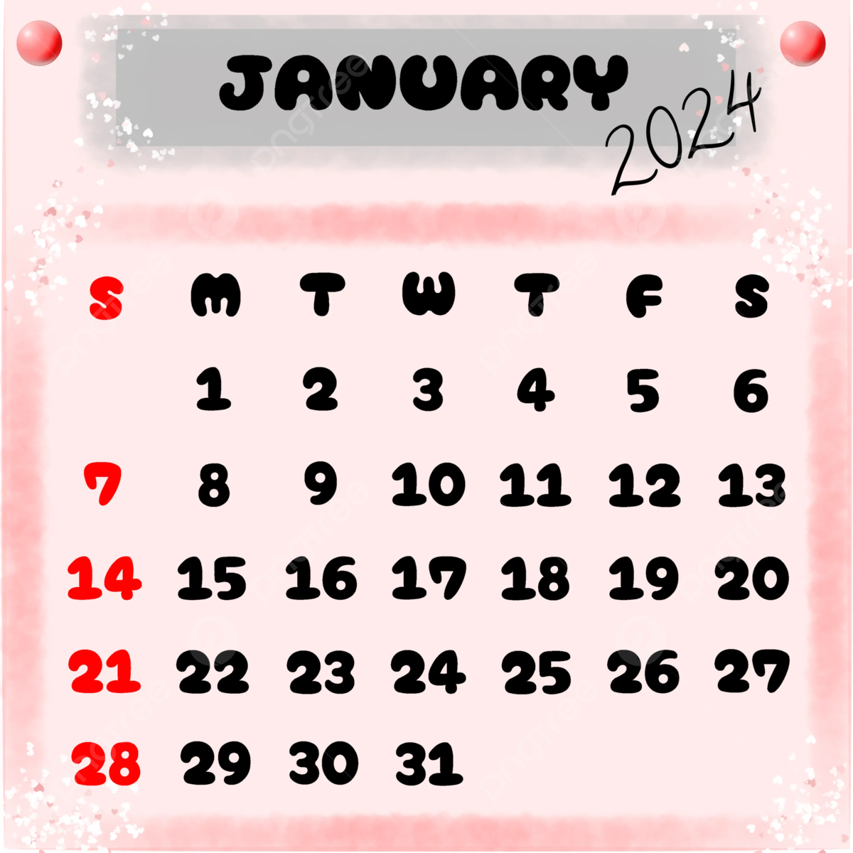 1200x1200 January 2024 Calendar Template Download on Pngtree