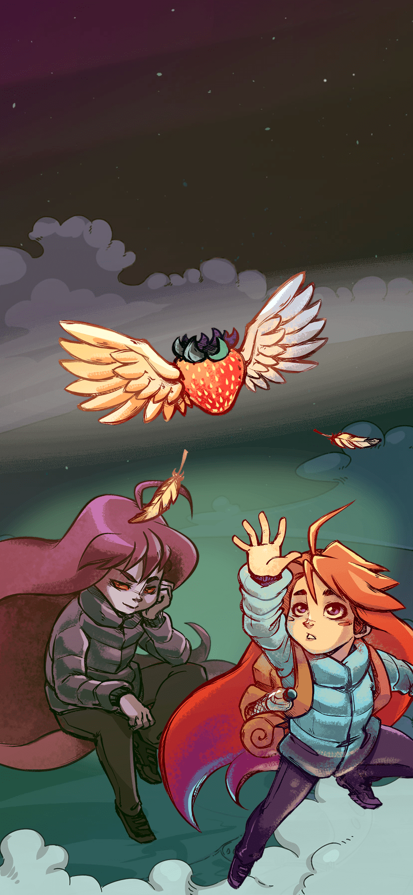 828x1792 I made a phone wallpaper with Madeline and Badeline! [1792 x 828]