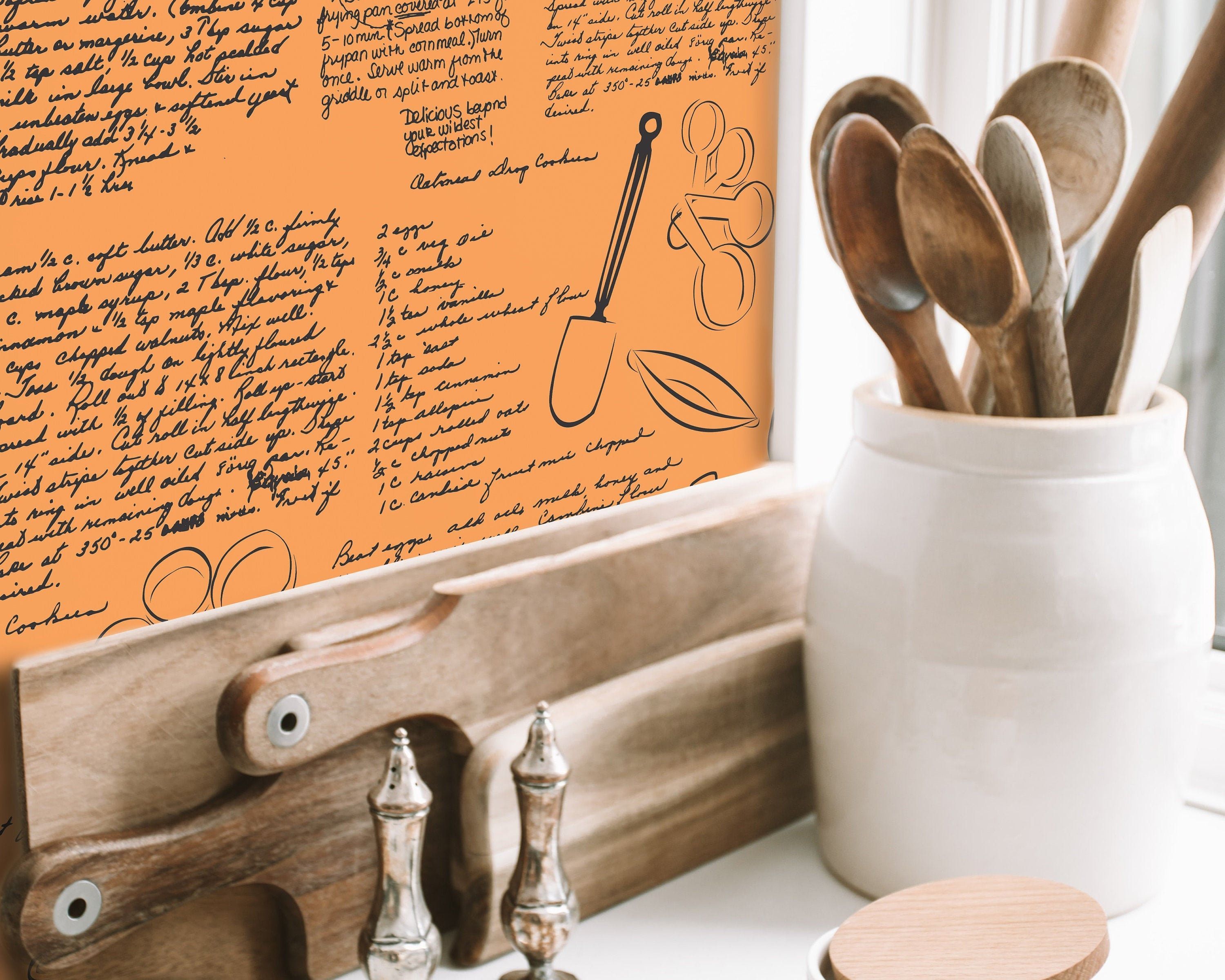 3000x2400 Custom Wallpaper Rolls Handwritten Recipe Backsplash Removable Rustic Kitchen Farmhouse Decor Personalized Wall Paper Peel and Stick