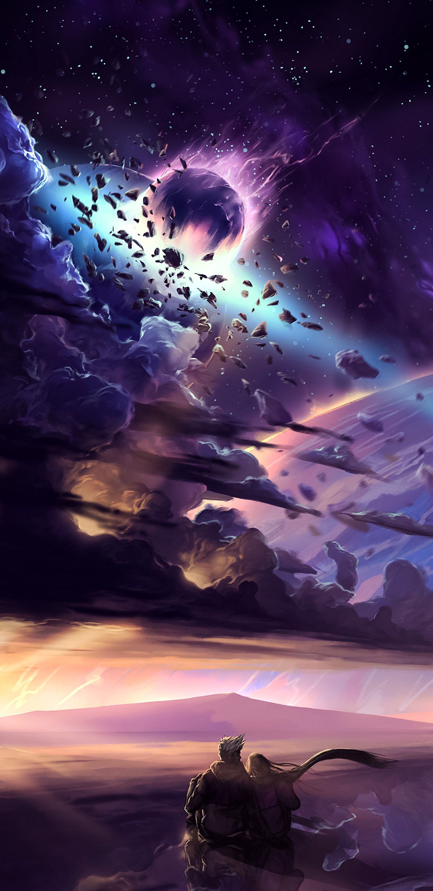 1440x2960 Wallpaper Good, World, Cloud, Atmosphere, Purple, Background Free Image