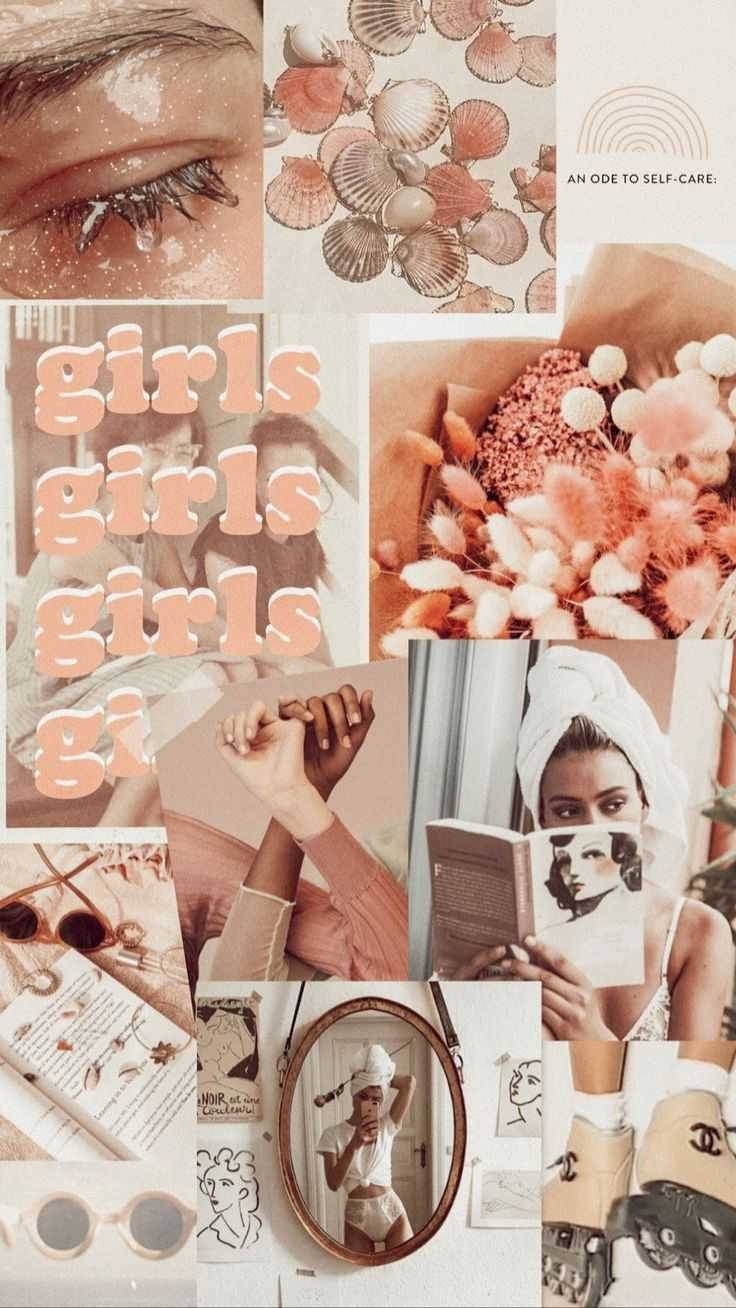 736x1308 Download Boho Aesthetic Girls Collage Wallpaper