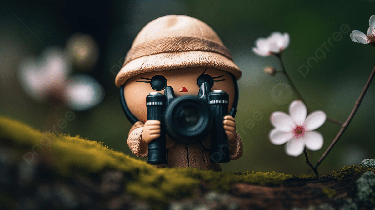 1200x673 Toy Girl With A Camera Holding Flowers Background, Cartoon Creative Image, HD Photography Photo, Flower Background Image And Wallpaper for Free Download