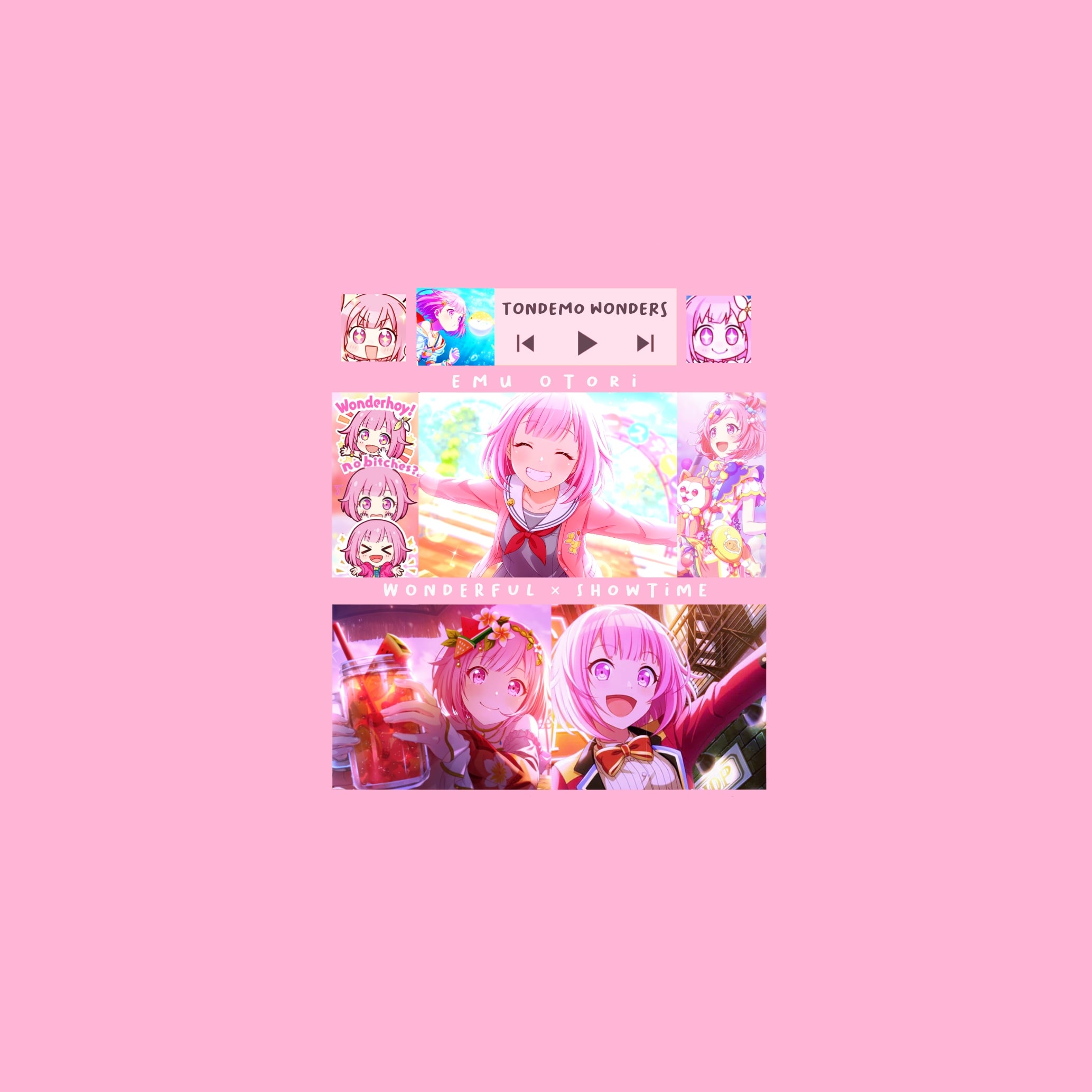 2067x2067 My girlfriend dragged me into Project Sekai a week ago, so I made these Emu wallpaper for her!