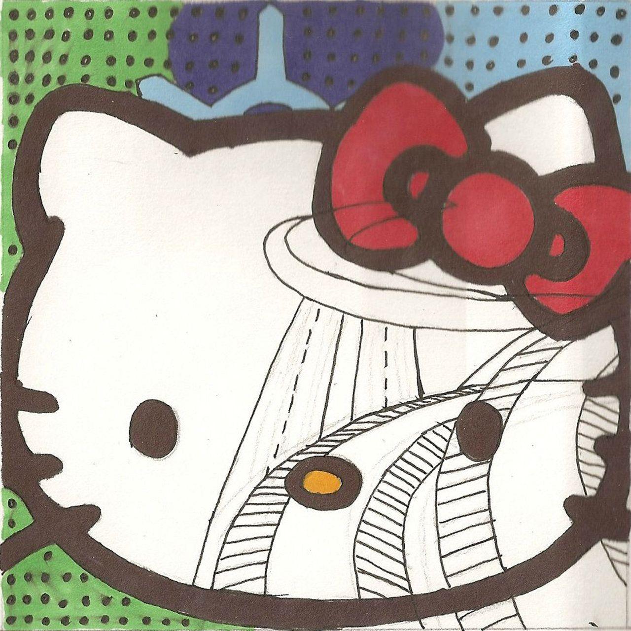 1280x1280 Japanese themed Pop Art Stamp: Hello Kitty