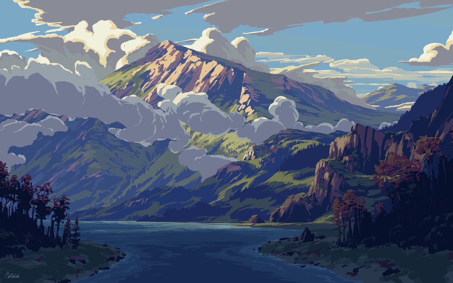 1920x1200 Mountain side