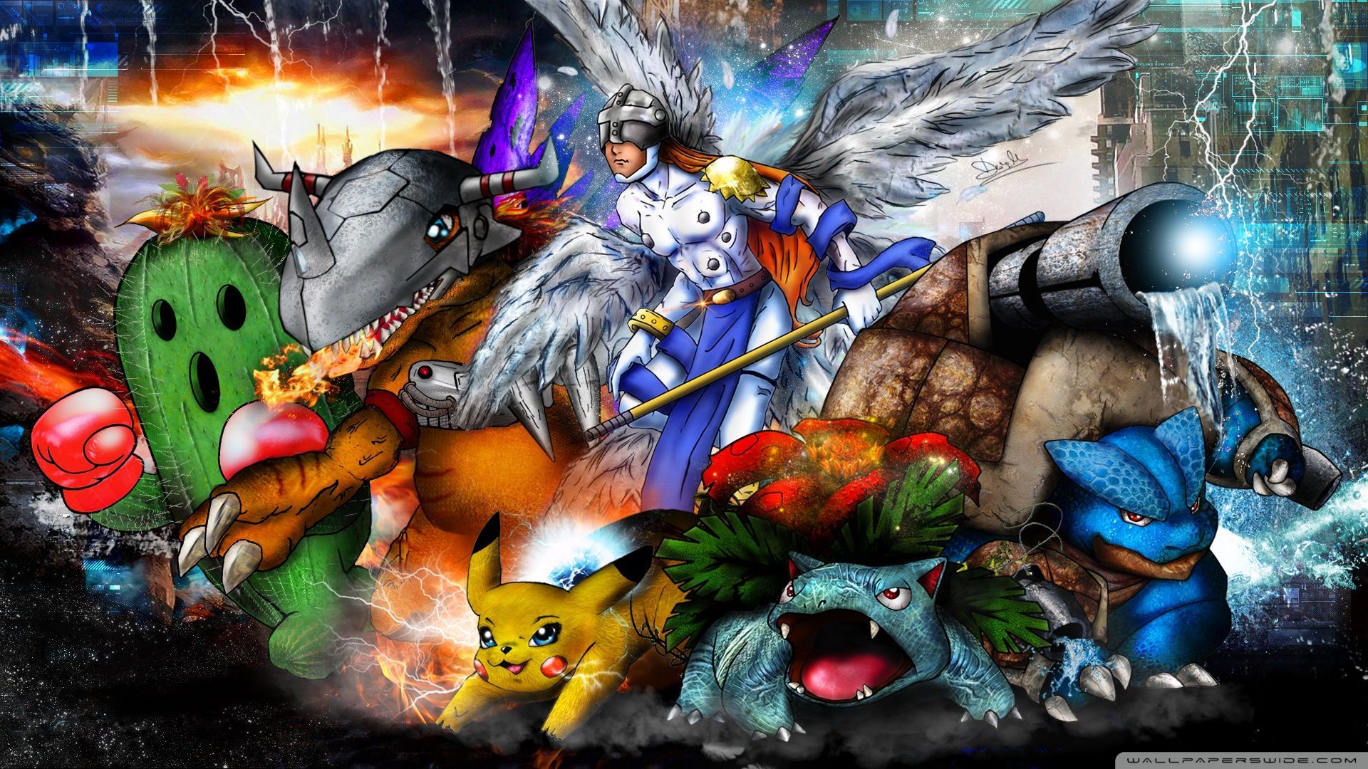 1920x1080 Digimon x Pokemon Mash Up 2014 4K UHD Wallpaper for UltraHD Desktop and TV : Widescreen and UltraWide Display : Smartphone and Tablet Devices