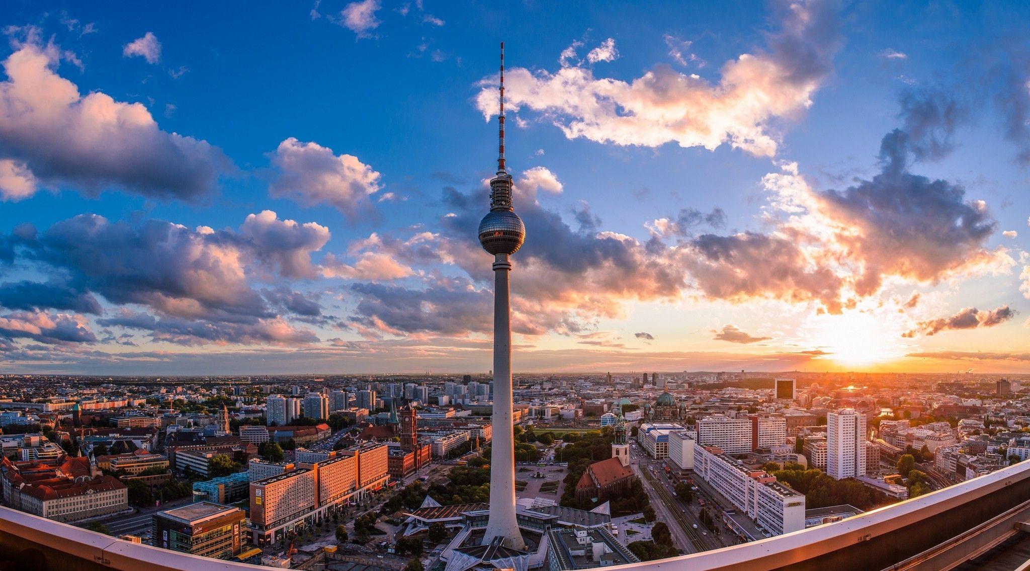 HD wallpaper: berlin, cityscape, sky, urban area, tower, skyline, germany |  Wallpaper Flare