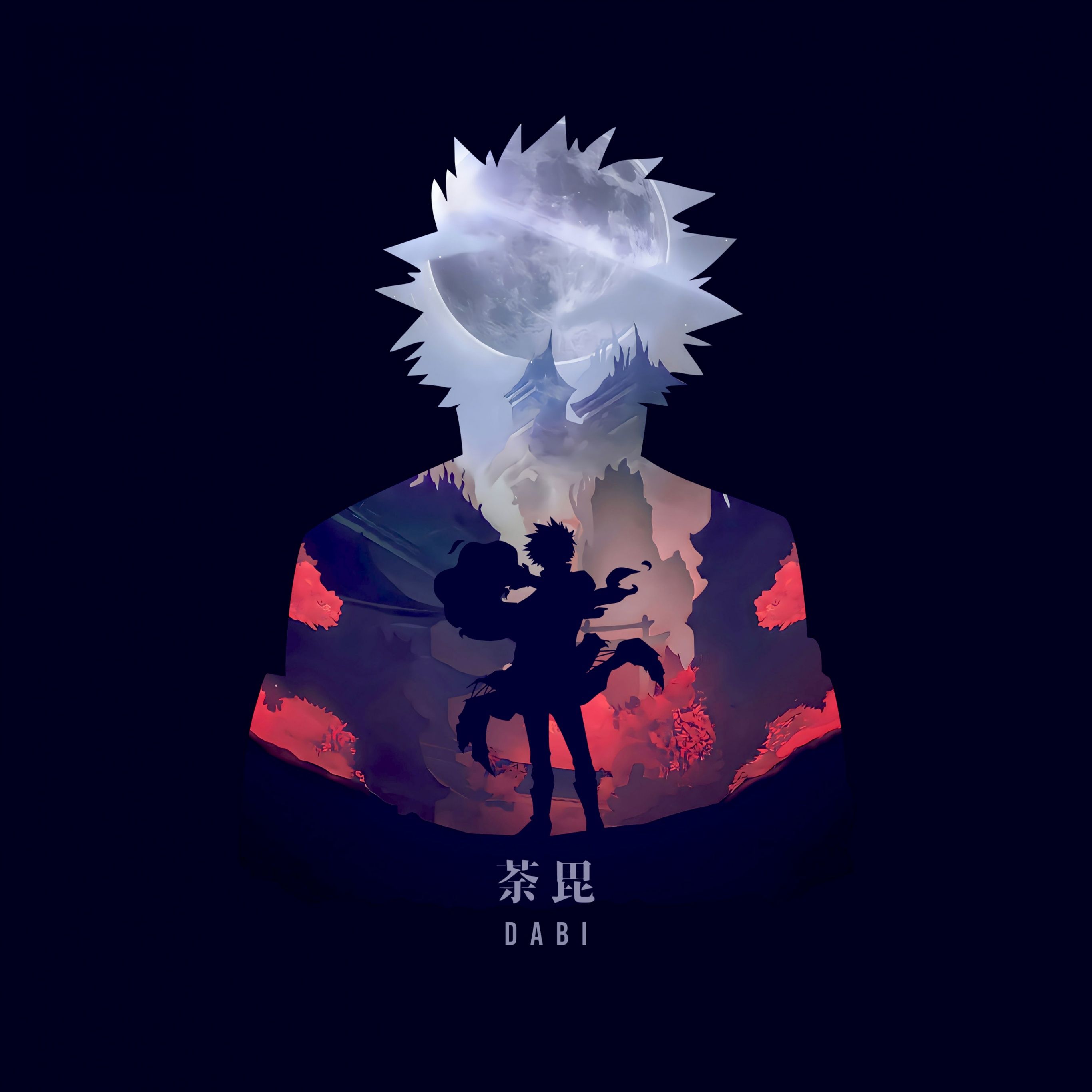 2732x2732 Dabi Wallpaper 4K, Dark background, My Hero Academia