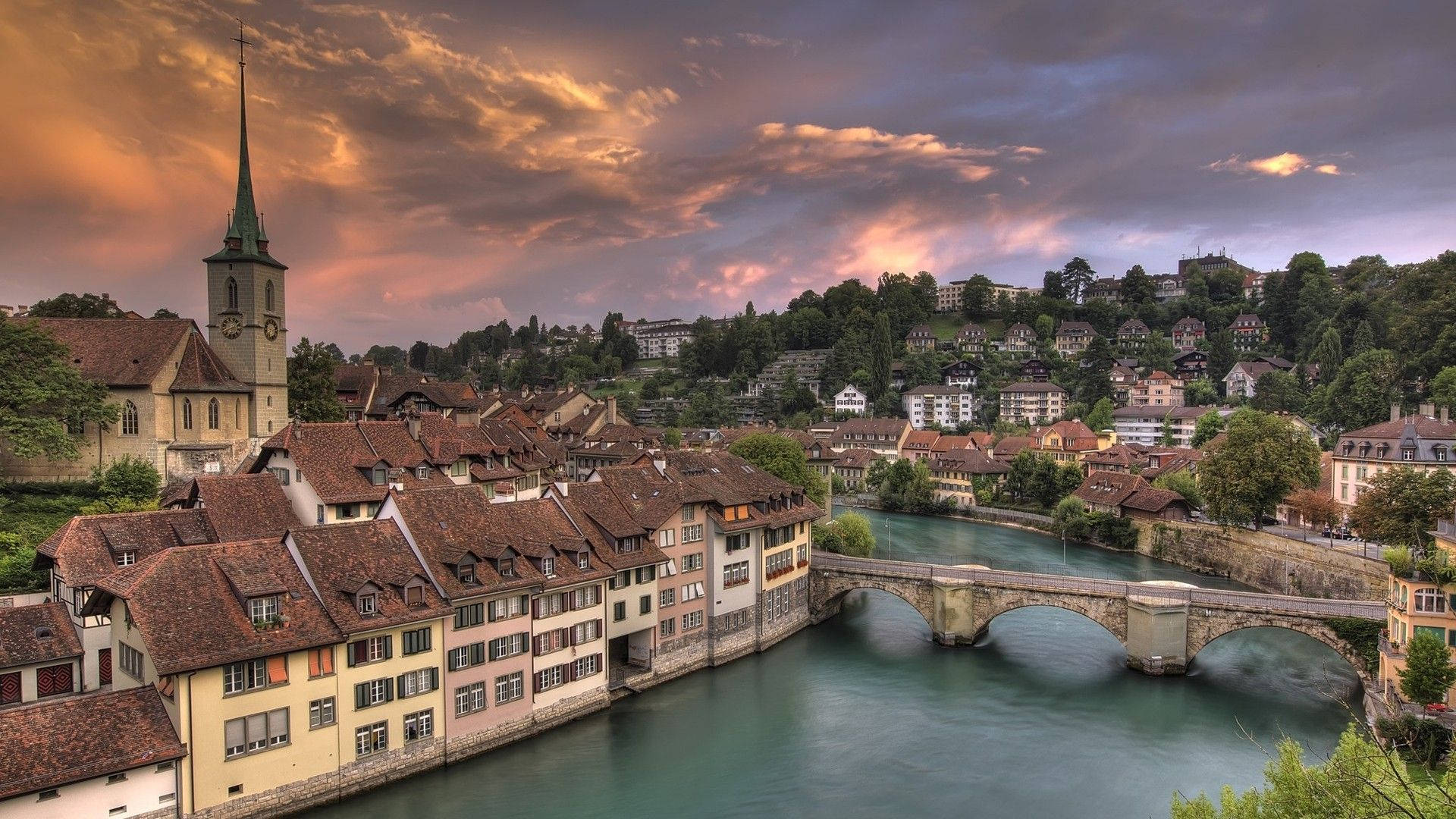 1920x1080 Download free Old Village In Switzerland Europe Wallpaper