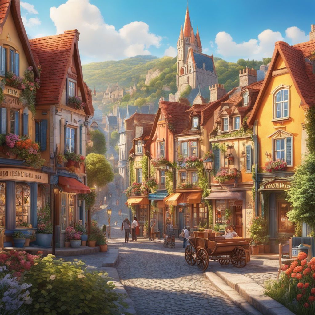 1024x1024 small European town