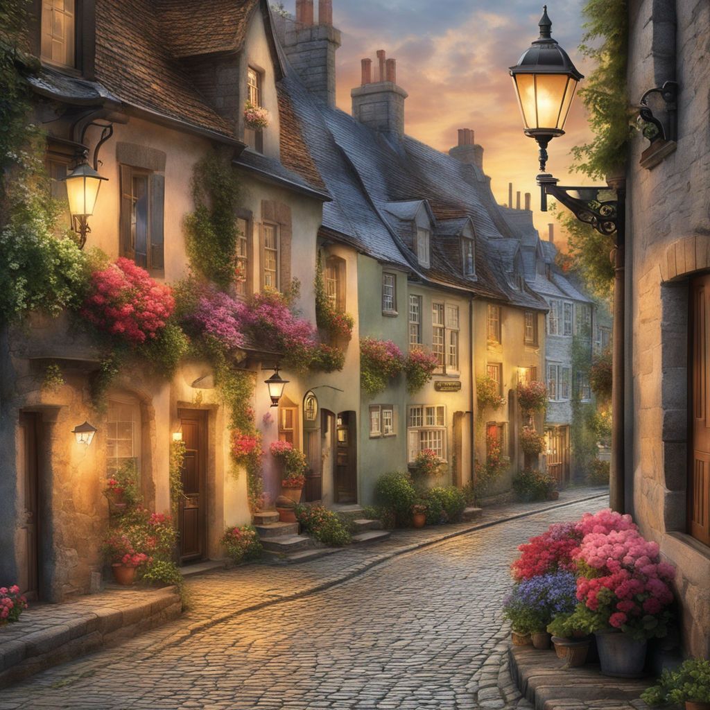 1024x1024 captured charm and beauty of a typical European village