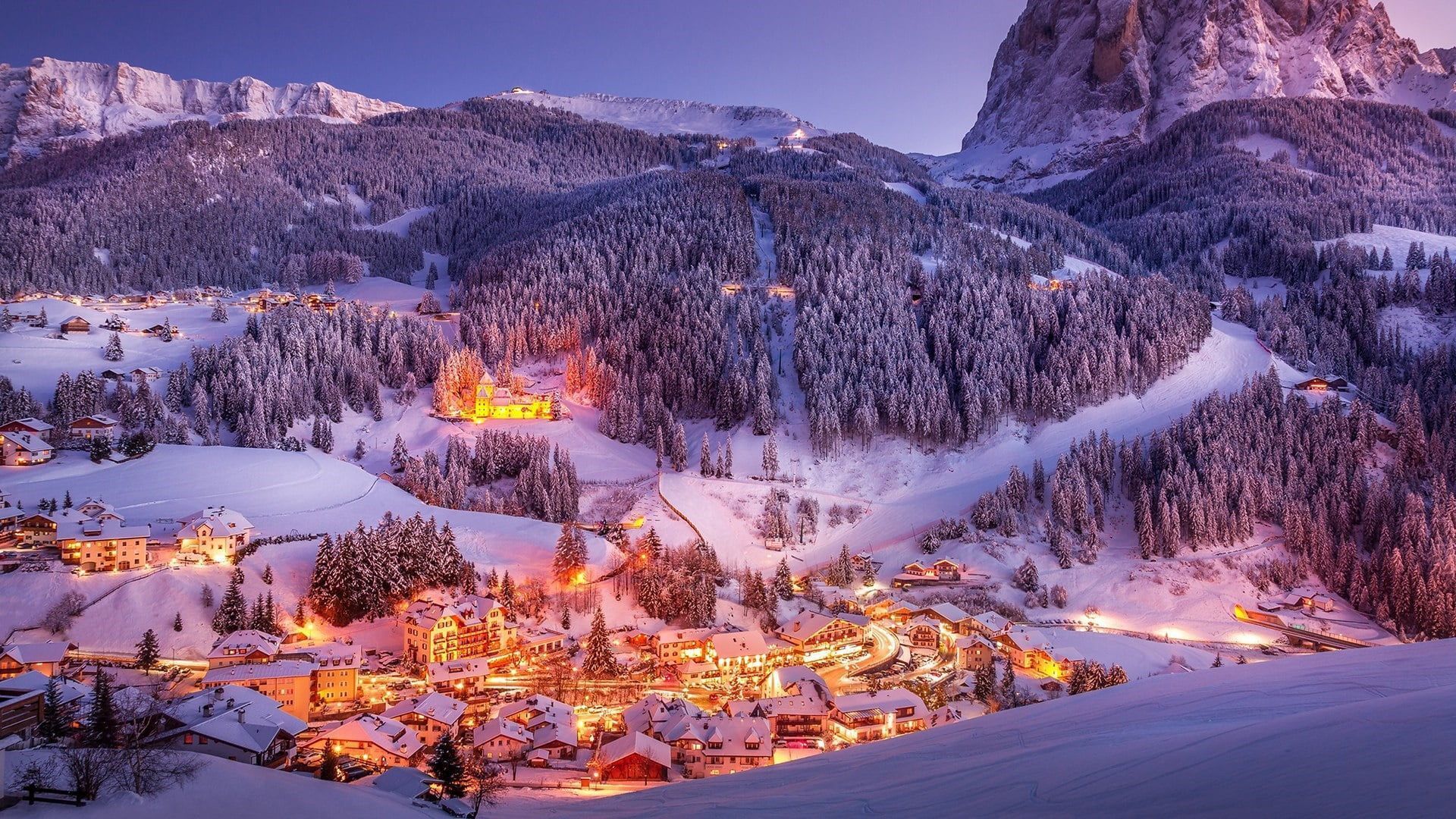 1920x1080 winter #mountain #europe #snow #dolomites mountain village #alps #ortisei #landscape #bolzano #italy #ulrich val gardena. Italy tourism, South tyrol, Gardena