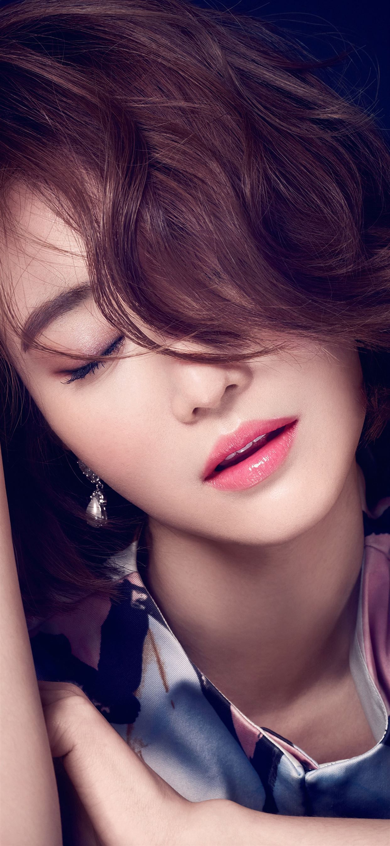 1242x2688 Girl closed eyes iPhone X Wallpaper Free Download