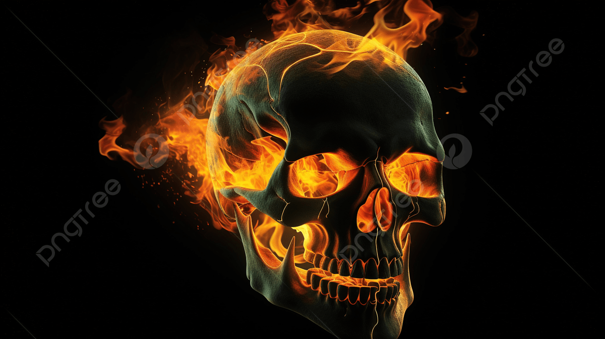 1200x673 Burned Skull Wallpaper Fire Art