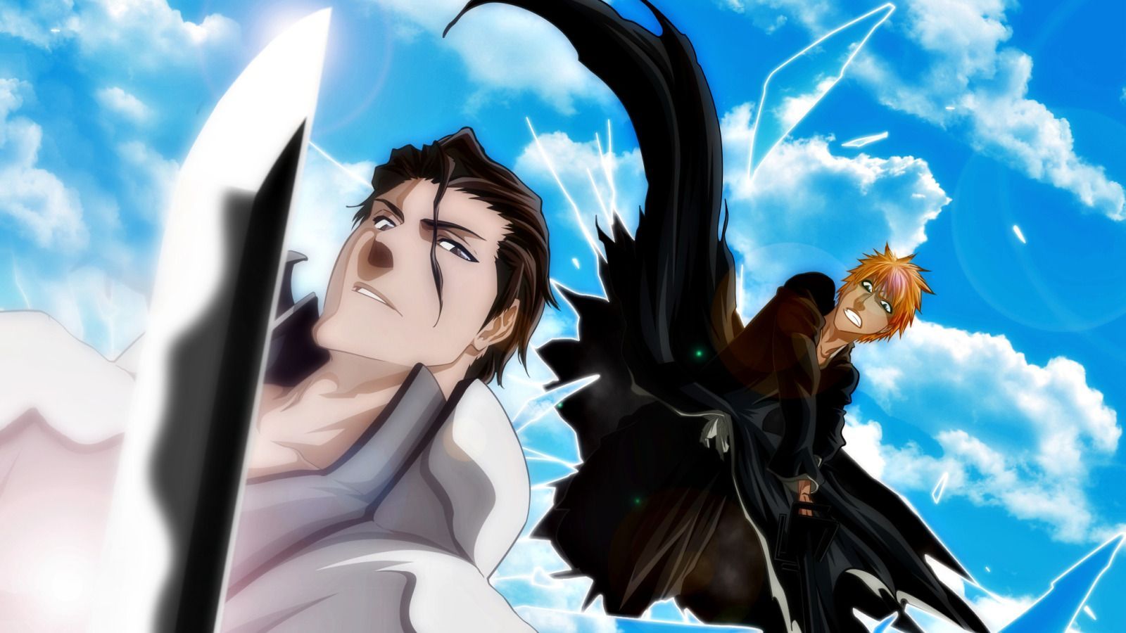 1600x900 Download wallpaper Bleach, Anime, Ichigo, Shinigami, Katana, Manga, Arrancar, Kurosaki, section other in resolution 1600x900