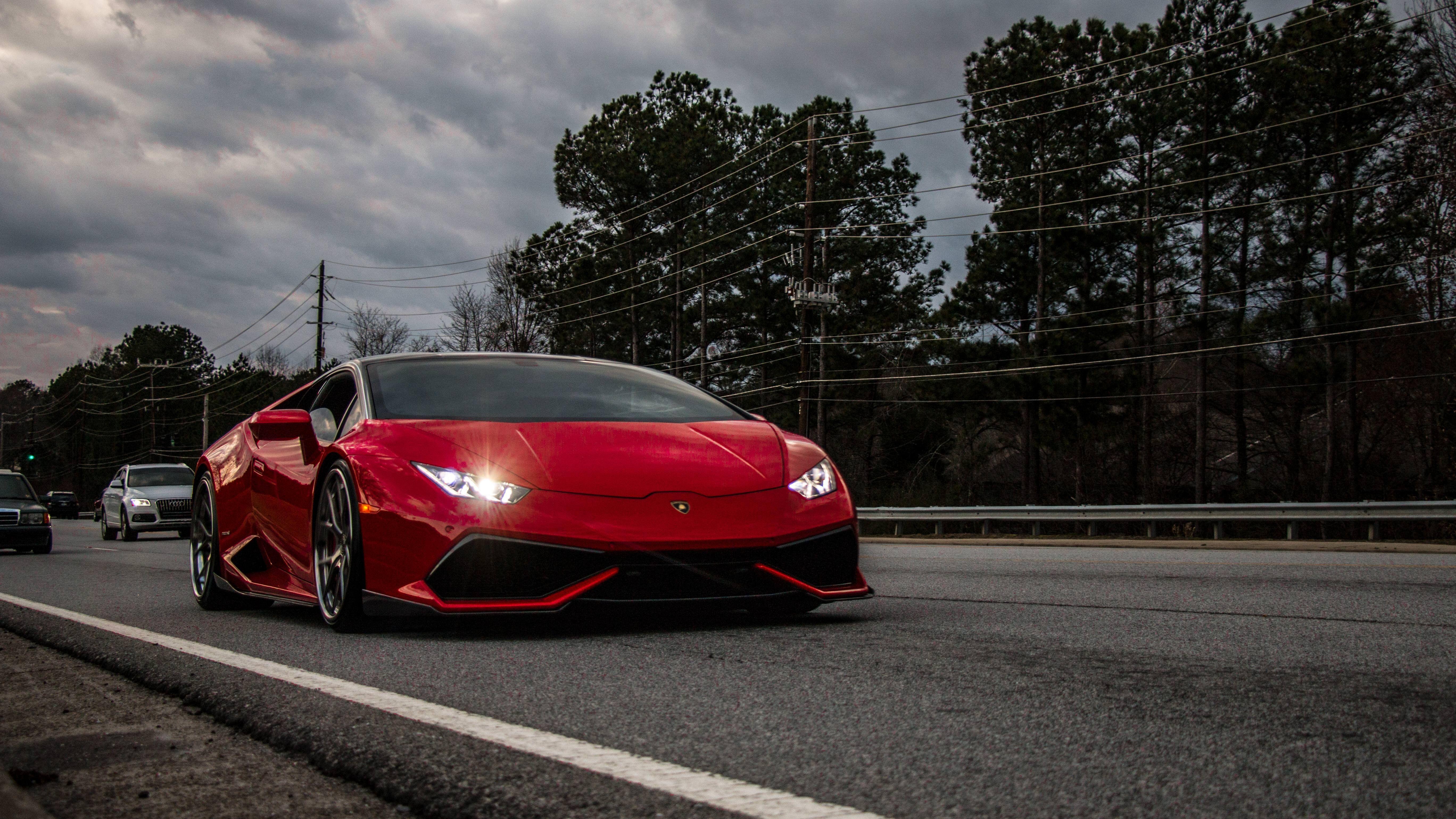 lamborghini on the highway