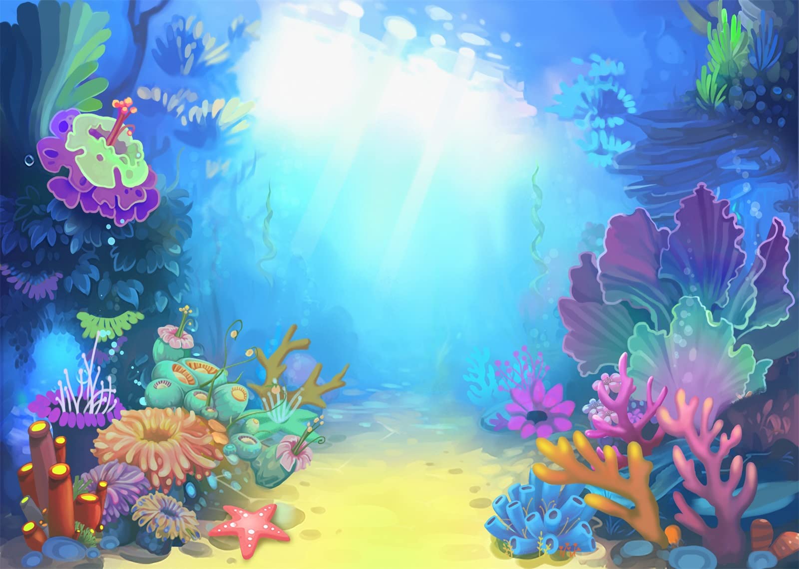 1600x1140 Amazon.com : Loccor Fabric 20x10ft Under The Sea Birthday Party Backdrop Cartoon Mysterious Underwater World Ocean Little Mermaid Photography Background Baby Shower Decorations for Child Kids Photo Booth Props