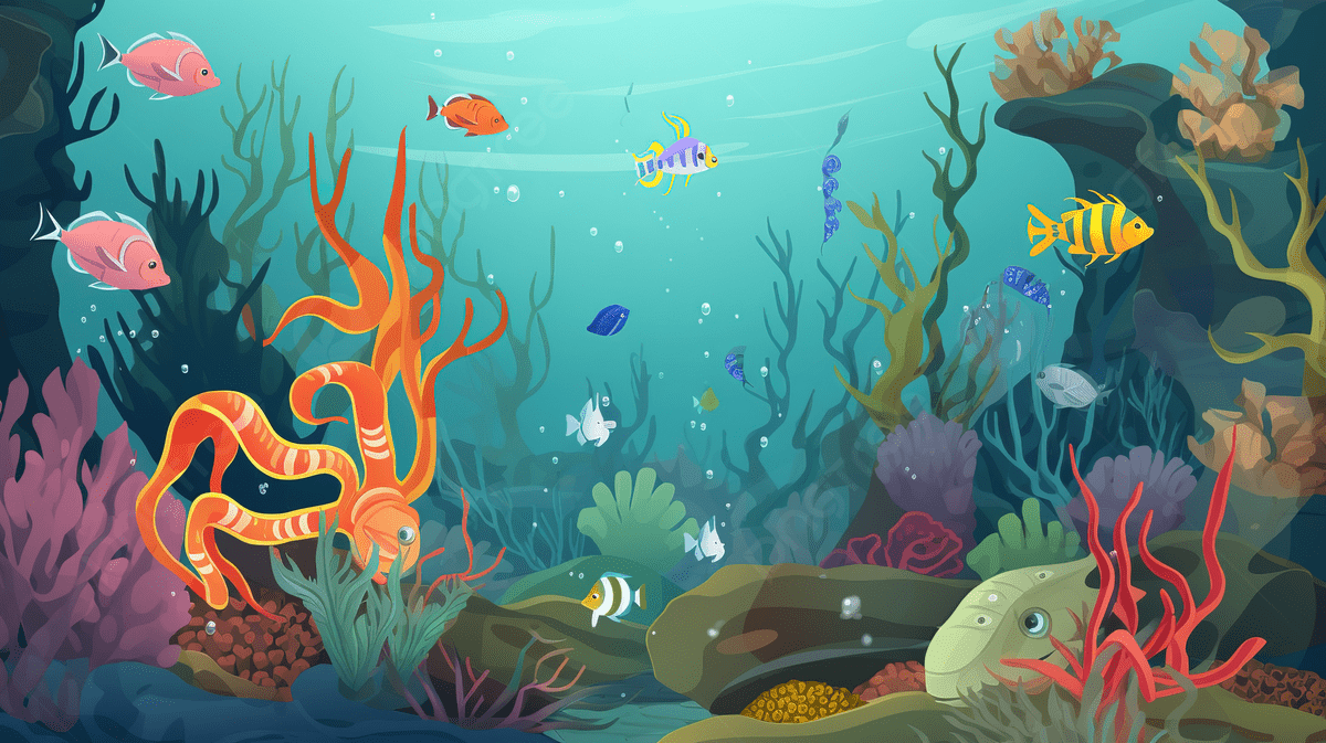 1200x673 Cartoon Style Colorful Aquarium Under The Sea Background, Under The Sea Picture, Sea, Nature Background Image And Wallpaper for Free Download