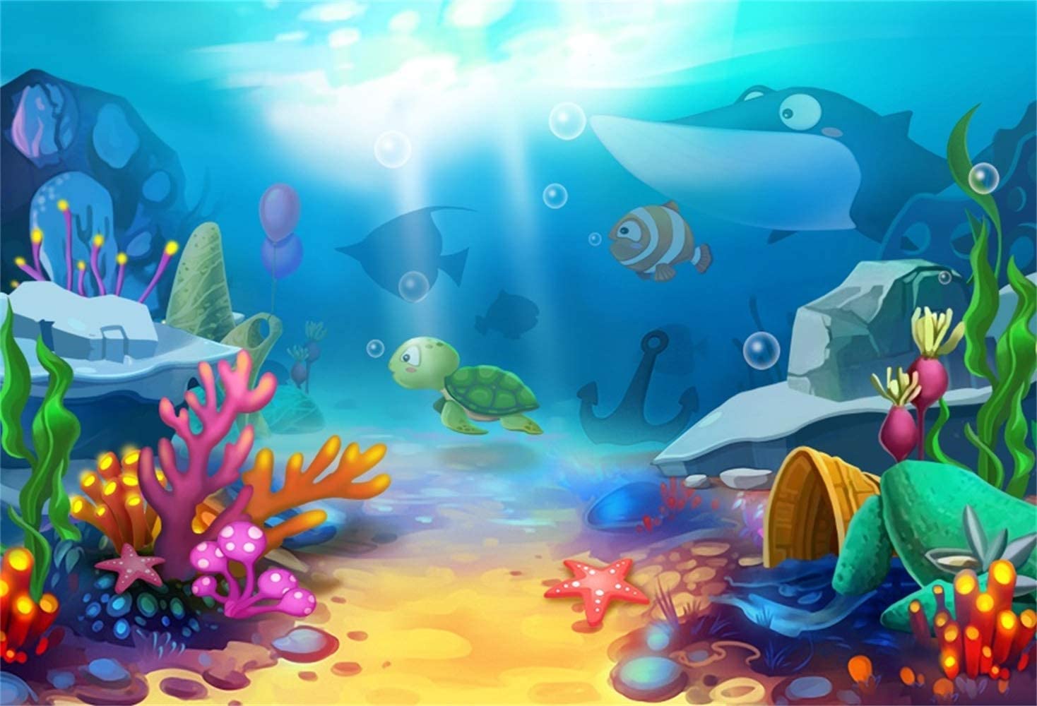 1468x1000 Underwater Cartoon Wallpaper