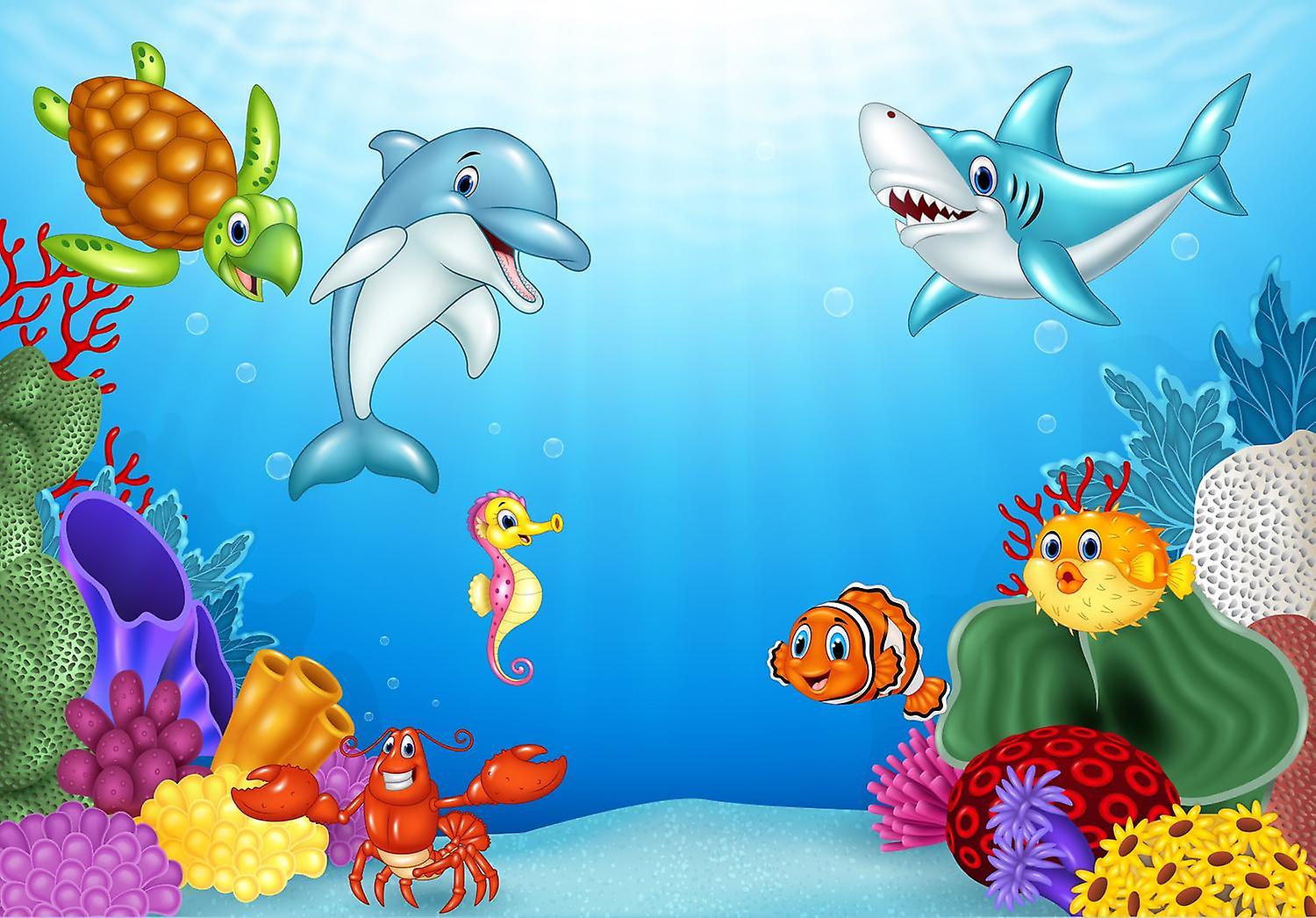 1500x1046 Wallpaper Cartoon Tropical Fish in the Beautiful Underwater World