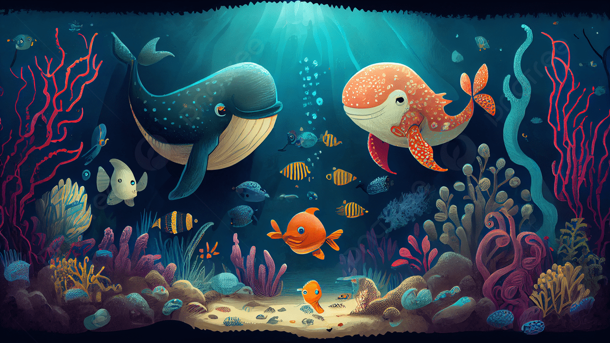 1200x675 Underwater World Cartoon Background, Underwater World, Cartoon, Seabed Background Image And Wallpaper for Free Download