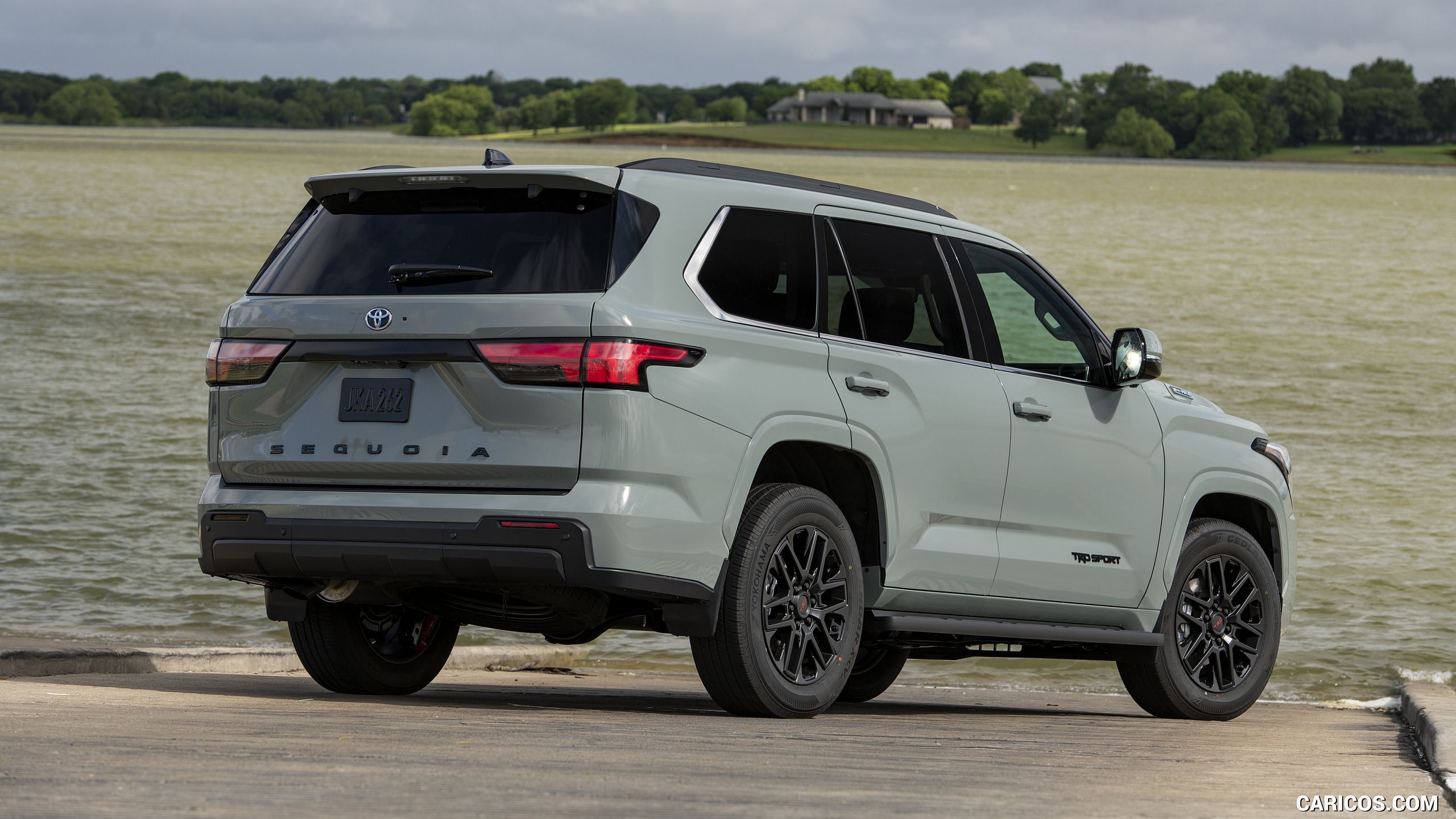 2560x1440 Toyota SequoiaMY SR5 TRD Sport Package (Color: Lunar Rock). Rear Three Quarter