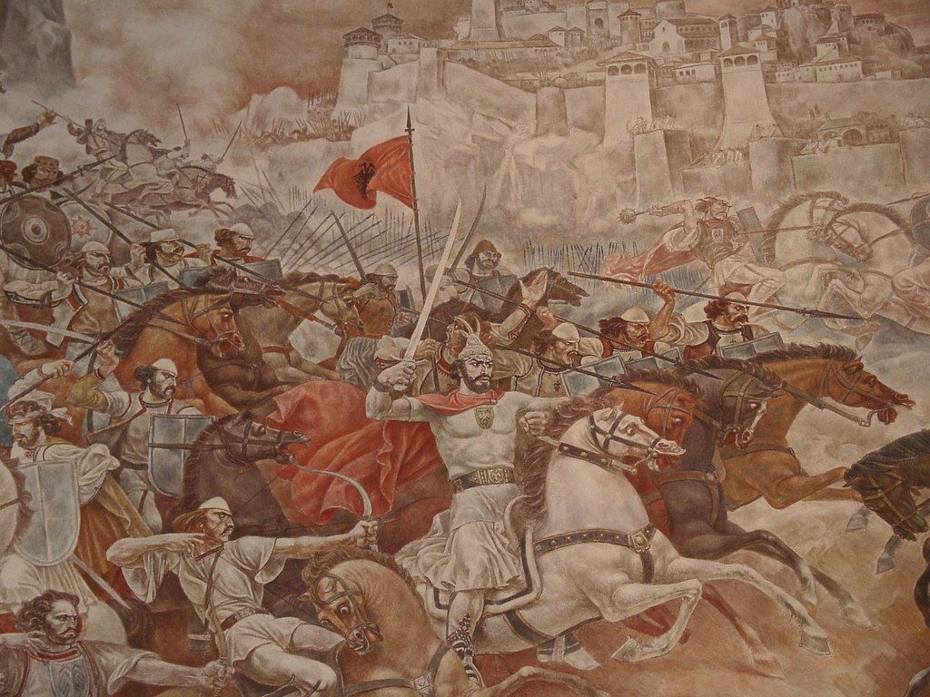 1024x768 Painting of King Skanderbeg. Inside the Skanderbeg Citadel
