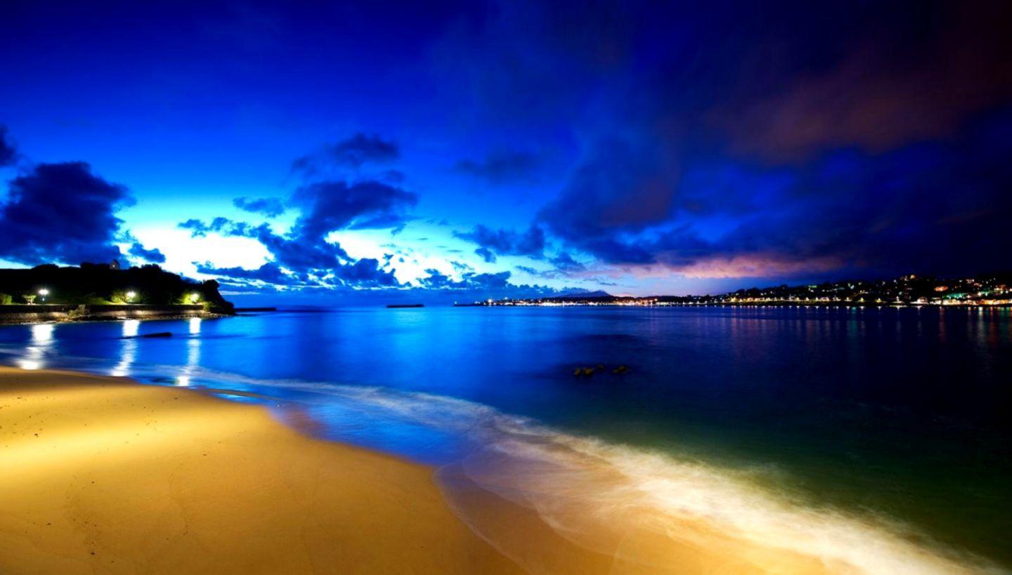 1440x819 The Beach At Night Wallpaper HD