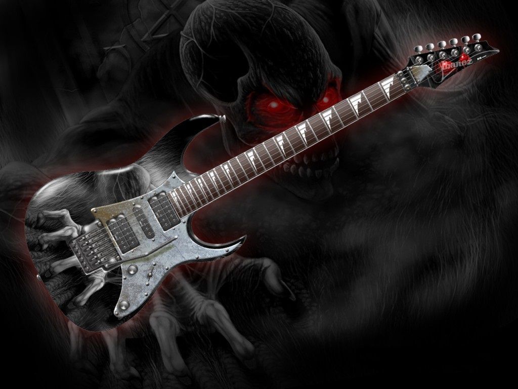 1024x768 heavy metal monster. Black electric guitar, Facebook cover, Heavy metal
