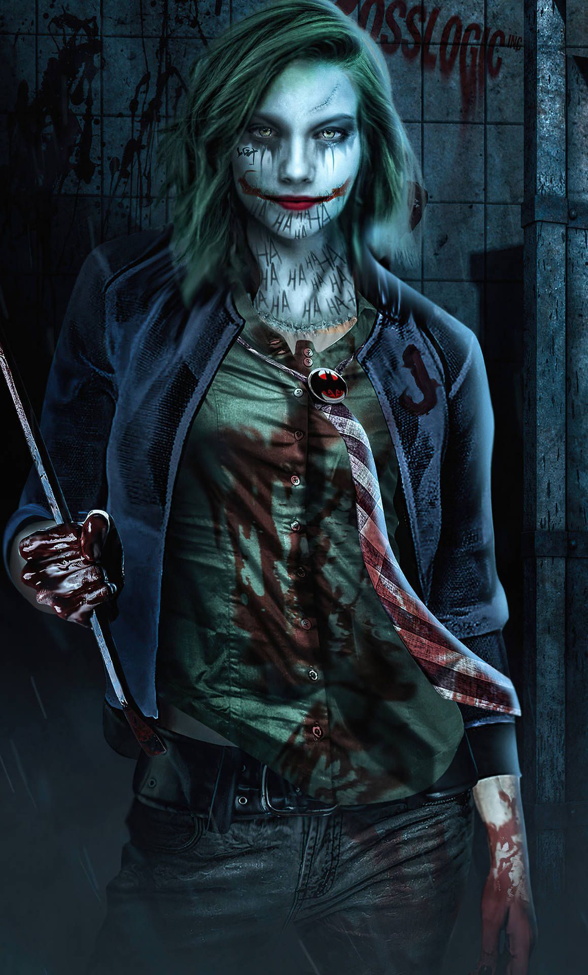 1159x1920 Download Joker Phone Creepy Woman Wallpaper