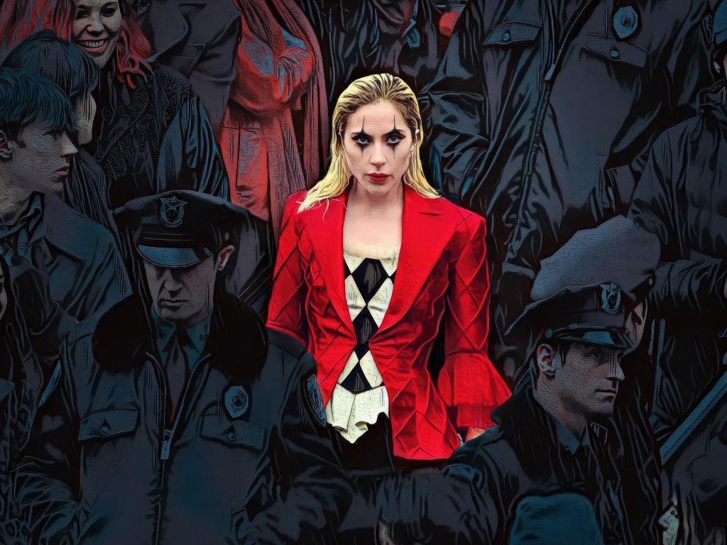 1024x768 Wallpaper lady gaga, joker's cosplay, singer, celebrity, 2023 desktop wallpaper, HD image, picture, background, 0b3ff1