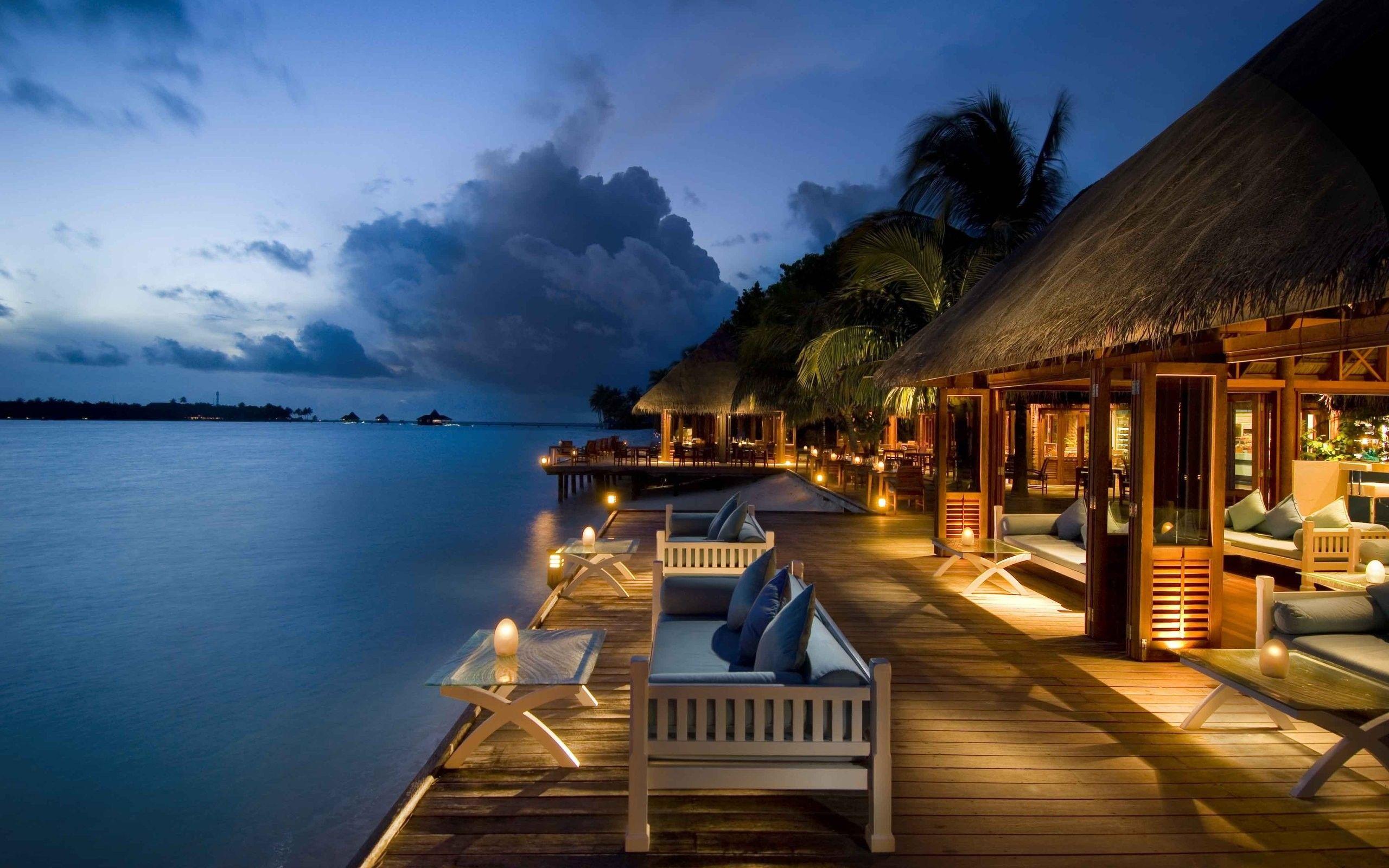 2560x1600 Night Beach Wallpaper Full HD #Qra