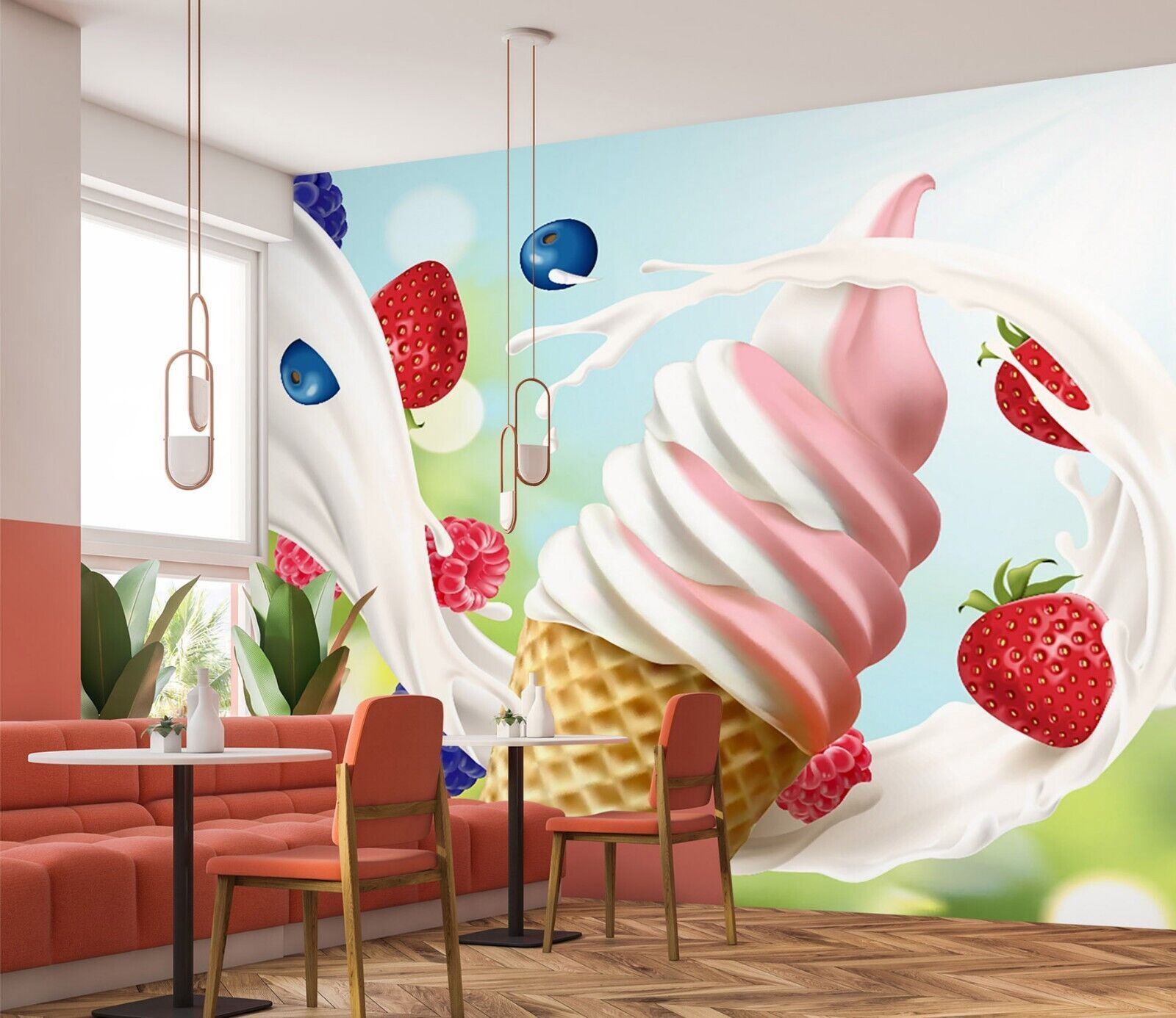 1600x1386 3D Ice Cream S405 Wallpaper Mural Self Adhesive Removable Sticker Kids Ka