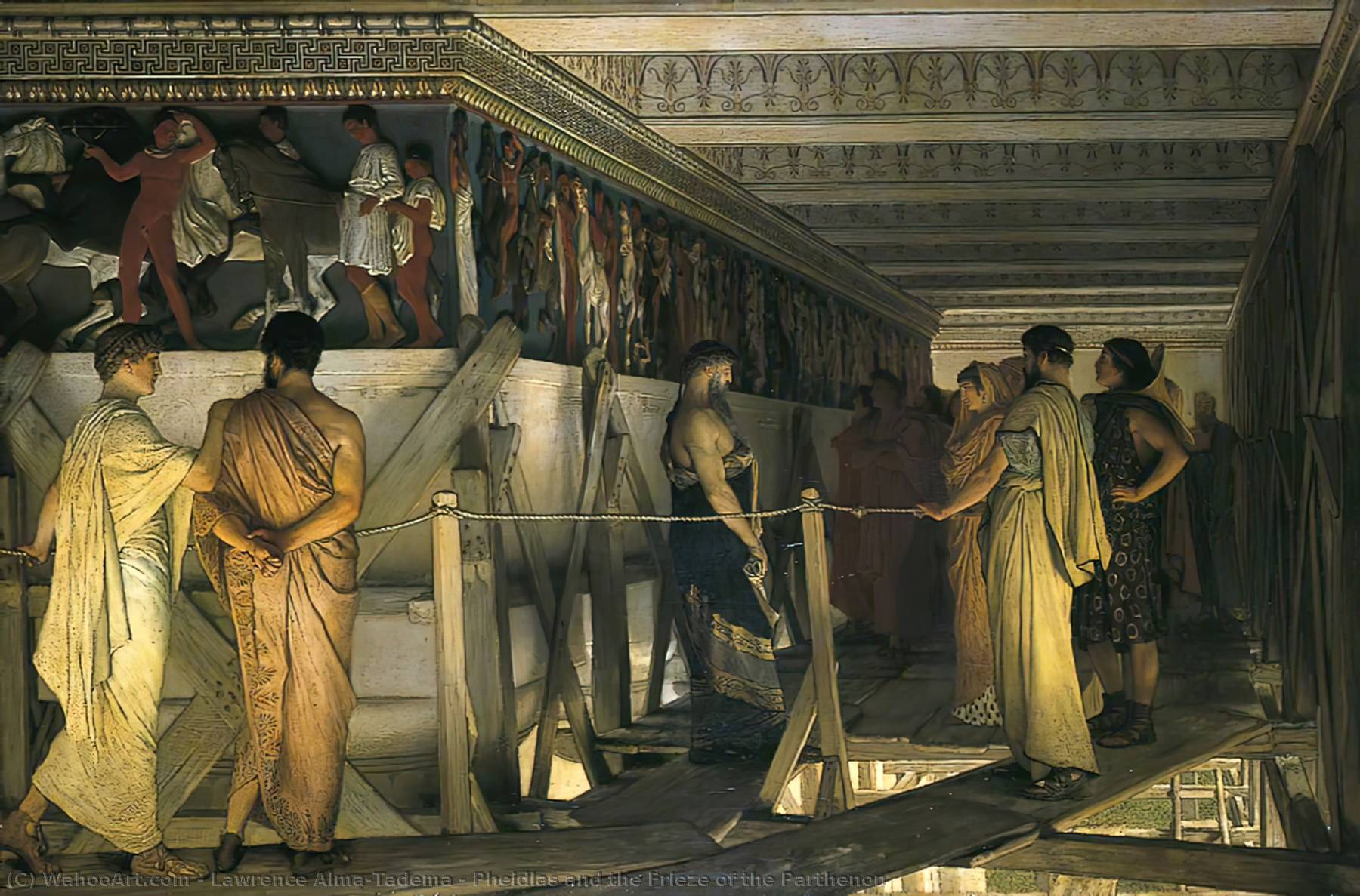 1800x1187 Oil Painting Replica Pheidias And The Frieze Of The Parthenon, 1868 By Lawrence Alma Tadema (1836 Netherlands)