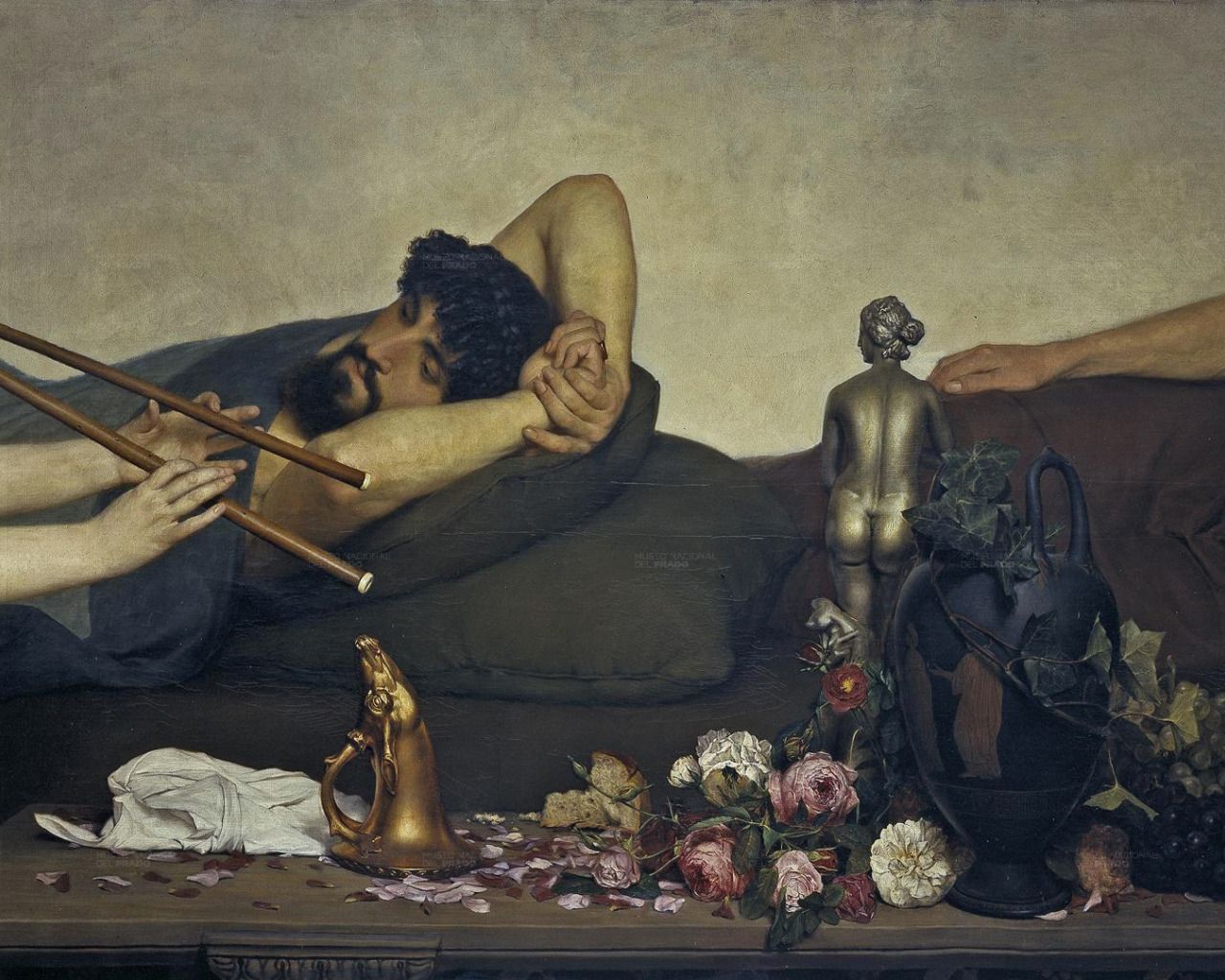 1280x1024 Download Wallpaper Picture, History, Genre, Lawrence Alma Tadema, Lawrence Alma Tadema, Pompeian Scene, Section Painting In Resolution 1280x1024