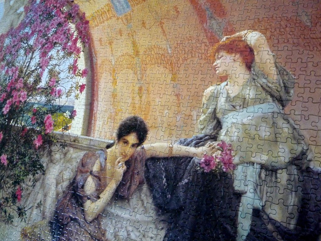 1024x768 Sir Lawrence Alma Tadema, The Rivals. Jumbo puzzle 3000 pi