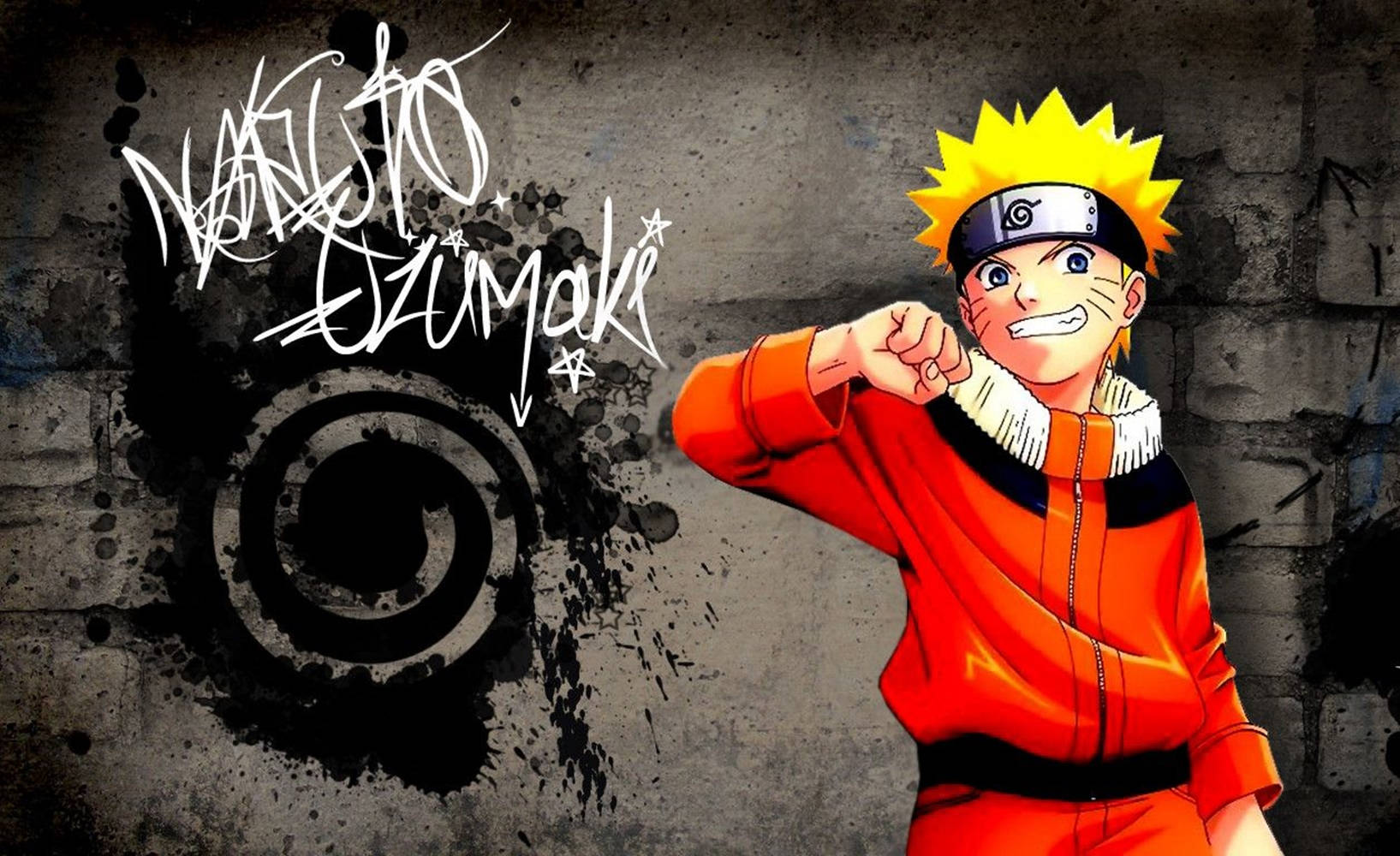 1635x1000 Download Caption: Uzumaki Naruto Displaying Jinchuriki Seal on Laptop Screen Wallpaper